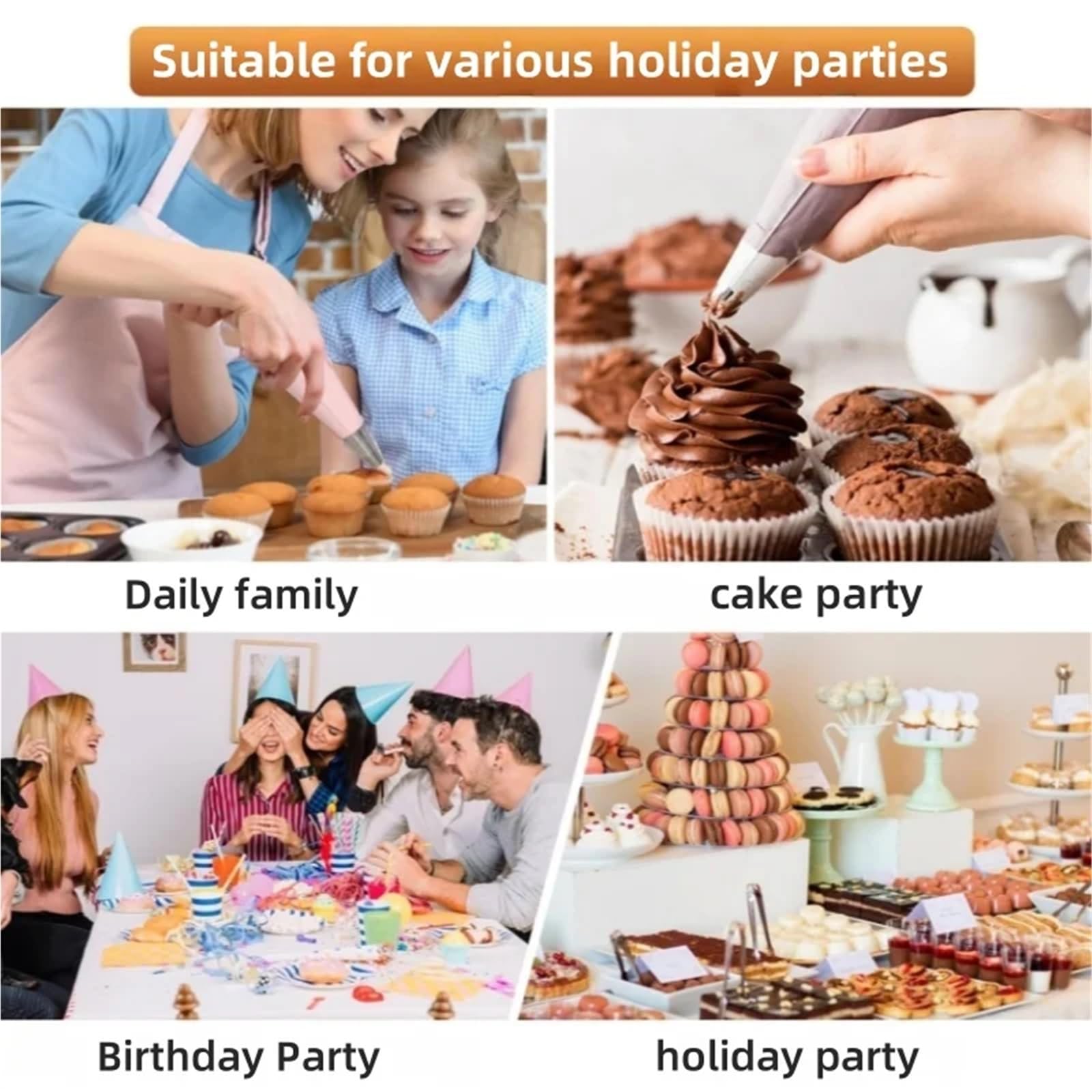 Lot de 600 poches à douille jetables extra épaisses antidérapantes pour décoration de gâteaux, cupcakes