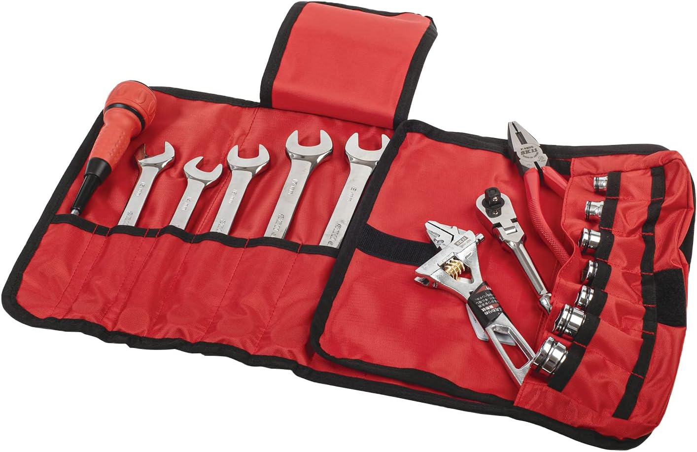 SK11 Roll Bag, S, 13.8 x 11.0 inches (350 x 280 mm), Tool Storage, Black/Red