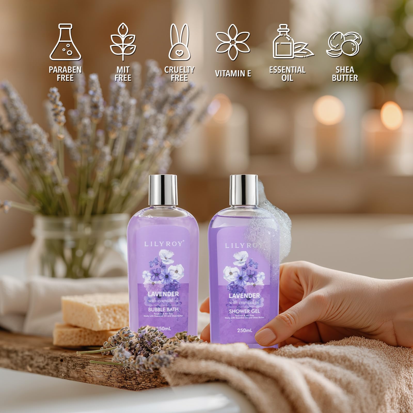9-Piece Spa Bath Gift Set with Reusable Handwoven Basket