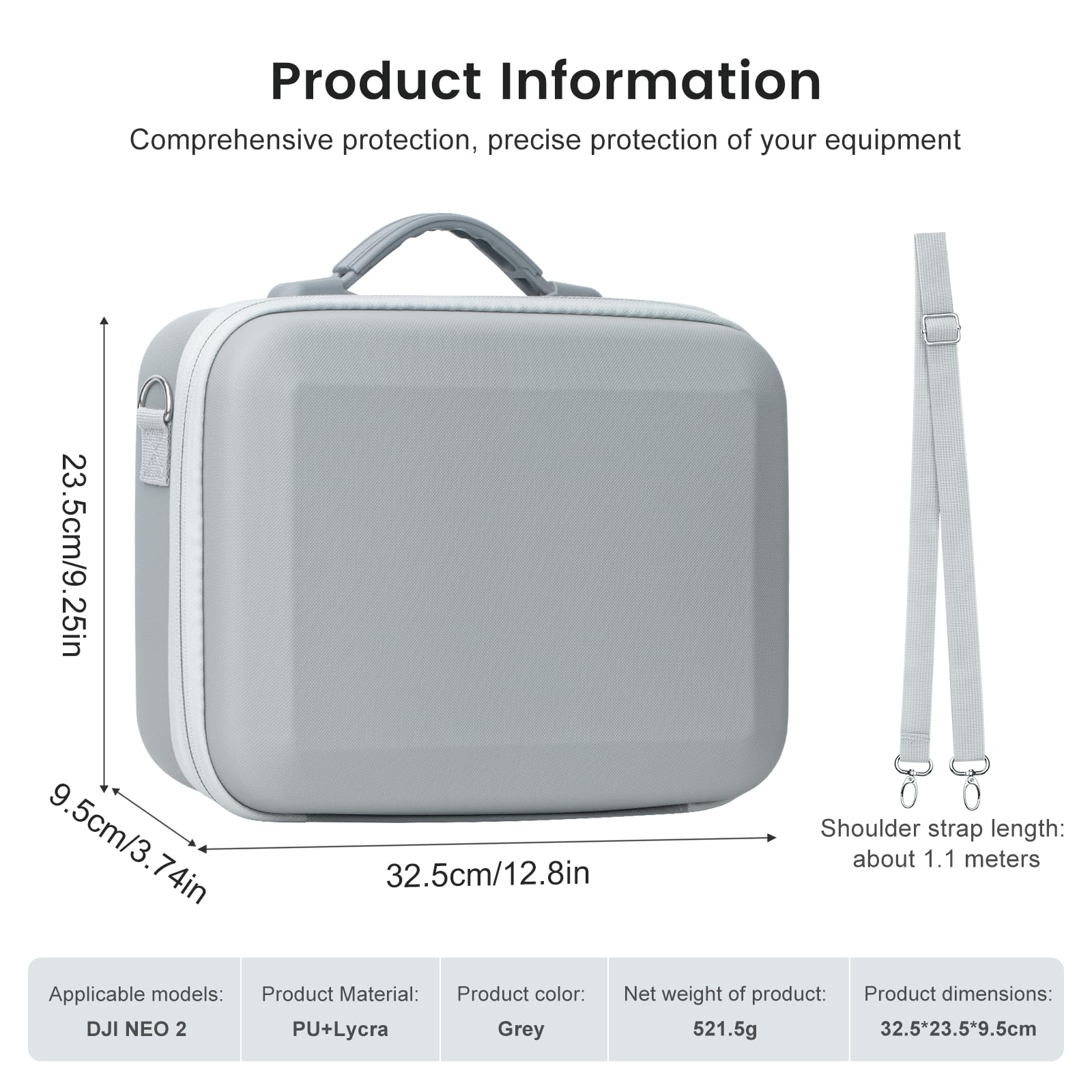 SYACHI Étui Case pour DJI Neo 2 Sac, Drone Étui Portable pour DJI Mini 3/3 Pro/4 Pro, Drone Étui Portable pour Mini 3/3 Pro/4 Pro, Imperméable Rangement Sac pour RC Contrôleur et Accessoires