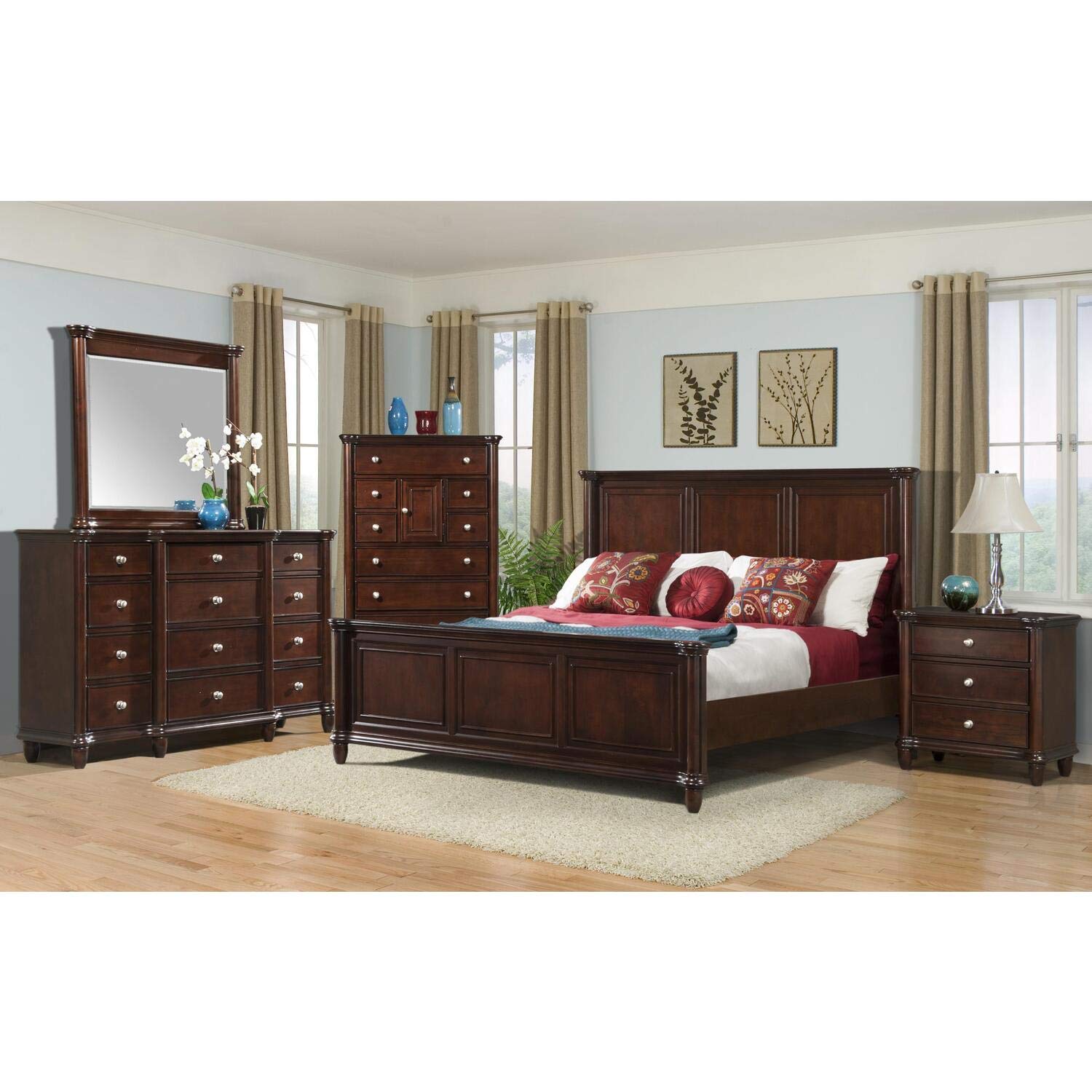 Amazon.com: Picket House Furnishings Gavin Queen Panel Bed Queen
