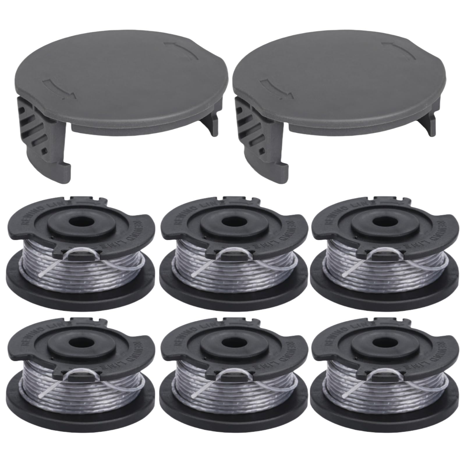 Eyoloty Black 6Pack F016800569 F016800385 Replacement Strimmer Wire 16Ft/1.6Mm Compatible With Bosch Easygrasscut 18/23/ 26/18-230/18-260 Grass Trimmer, With 2Pack F016f05320 Cover
