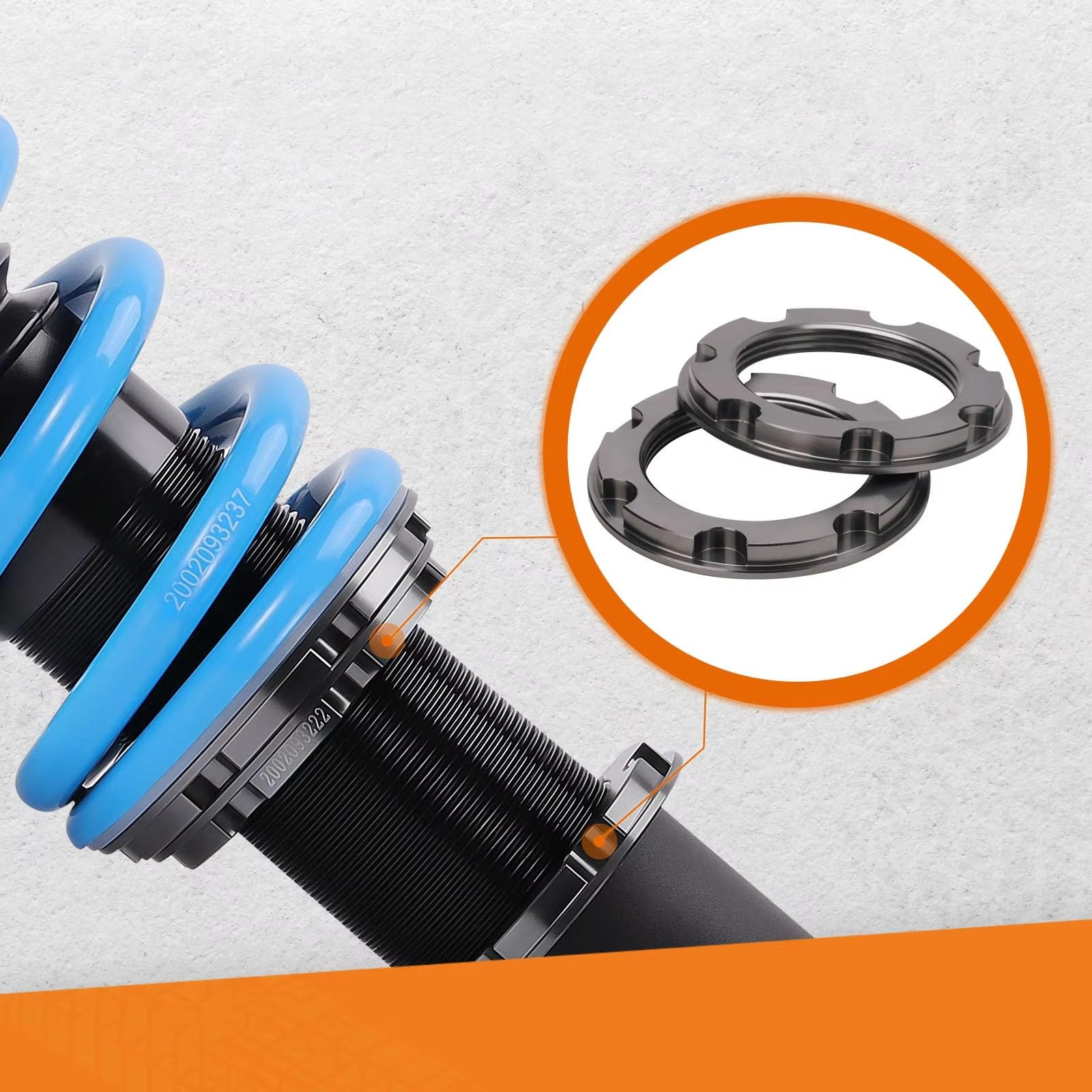 Amortiguadores Suspensión Compatible con Jaguar para XJR XJ8 X358 X350 2003-2009 Kit De Conversión De Suspensión Neumática A Resorte Helicoidal Amortiguador Ajustable Coilover