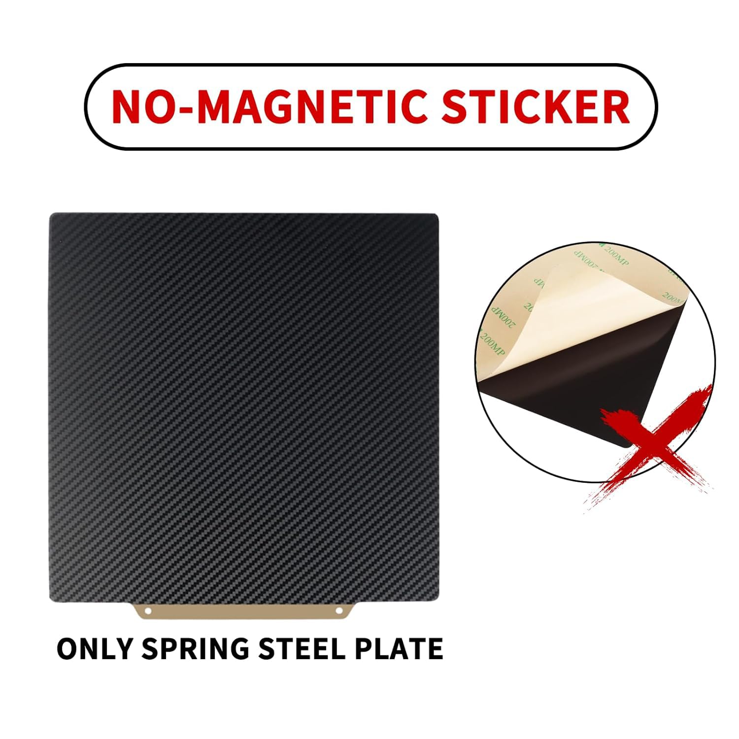 IdeaFormer Flexible PEI Texturizado cara cama de acero sin base magnética 220x220mm, Pei Sheet Plataforma de Acero para MK2, MK2A, Anet A8, Anet A6 Impresión 3D