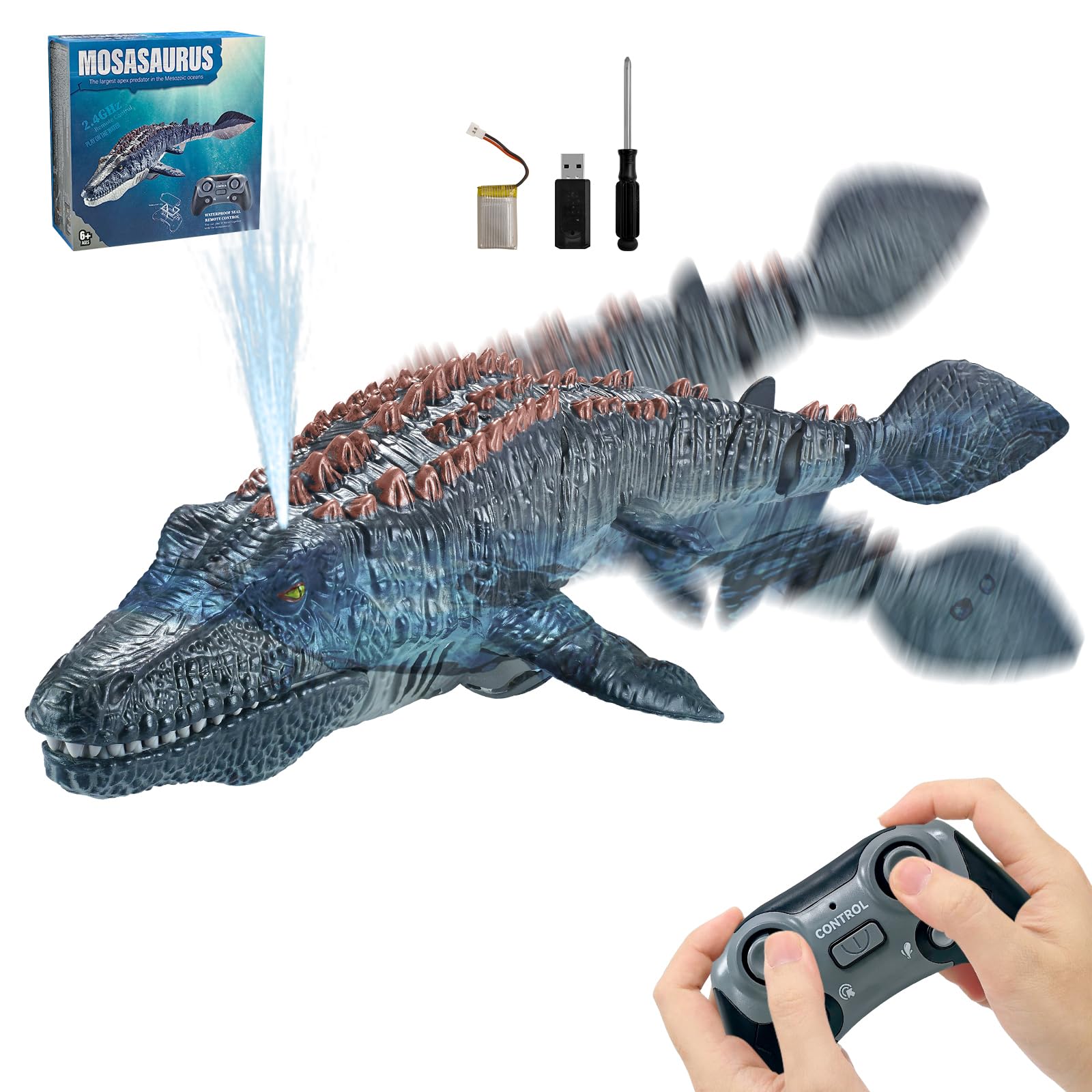 Jouet Mosasaurus télécommandé, cadeau d'anniversaire original 6+ - 8