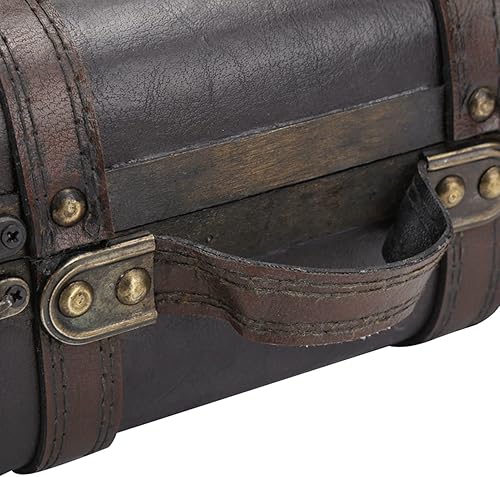 Miniatura 9 de HERCHR Maletas de madera, caja retro portátil de madera de gran capacidad, maleta antigua, estuche de madera, accesorios de fotografía, decoración