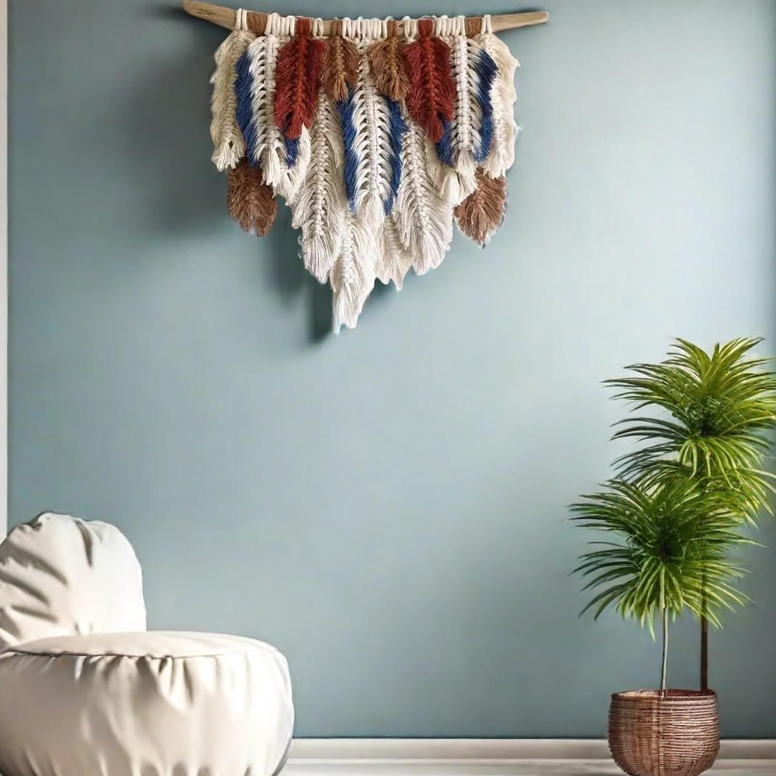 Rideaux en macramé Rideau Suspendu Mural en Macramé Tissé À La Main, Rideaux en Macramé en Coton pour Fenêtres, Toile De Fond De Mariage en Macramé