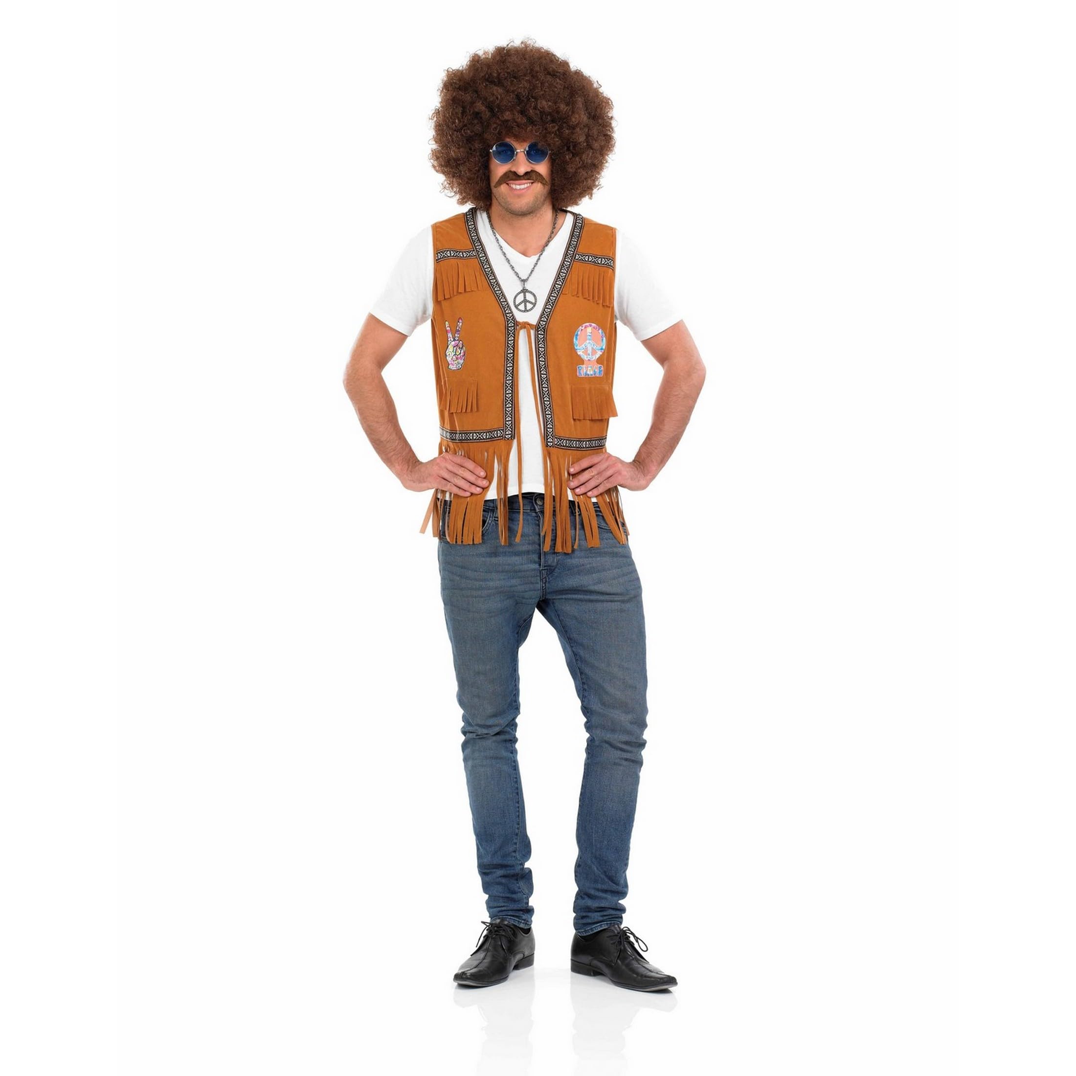 Fun Shack Gilet Hippie Uomo, Gilet Frange Hippie, Gilet Frange Anni 70, Gilet Con Frange Hippie, Costume Hippie Uomo, Costume Carnevale Hippie