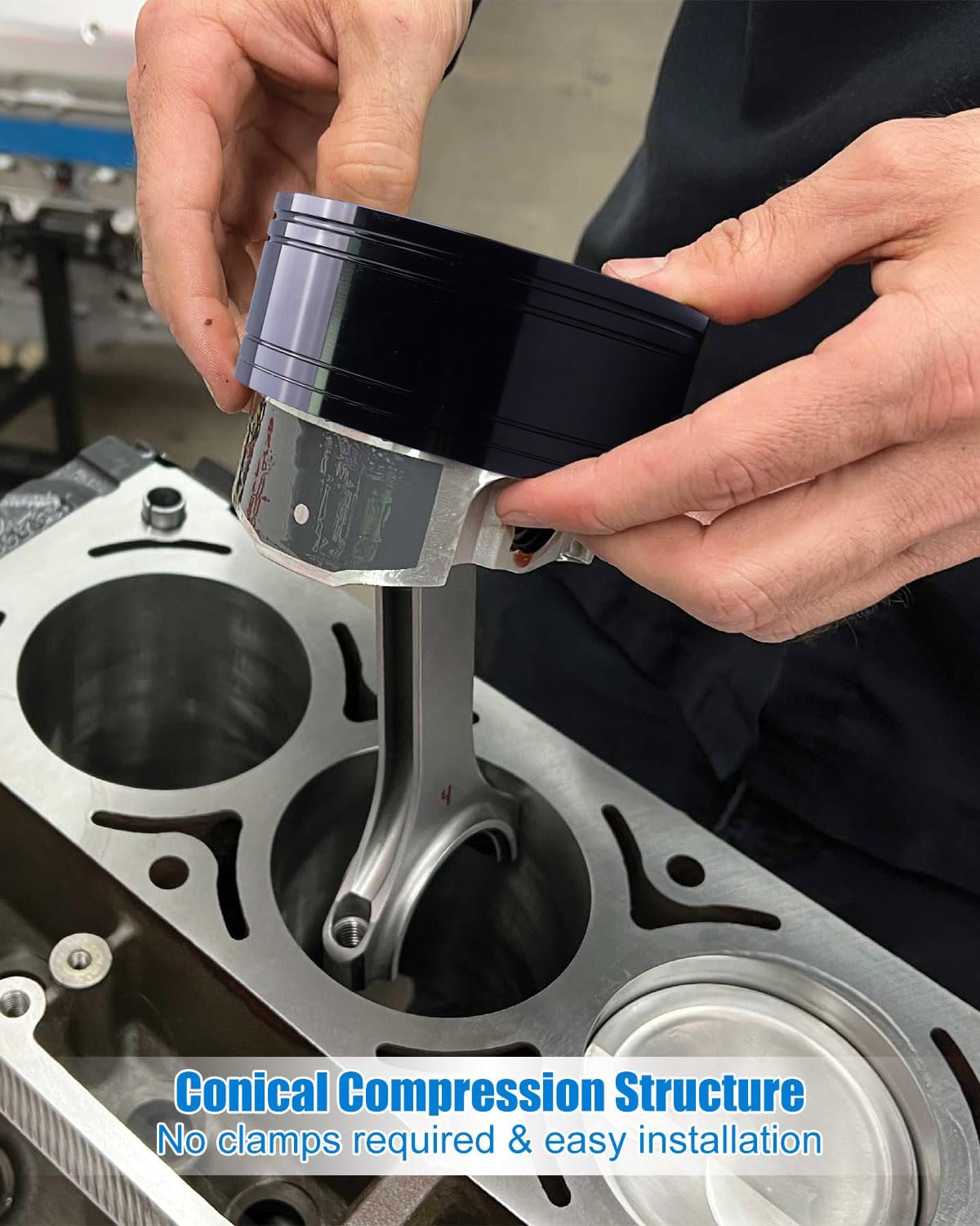 Piston Ring Compressor Tool Fit for 4.000" Bore 6.0L LS2 LQ4 LQ9 L76 L77 L96 L98, Aluminum