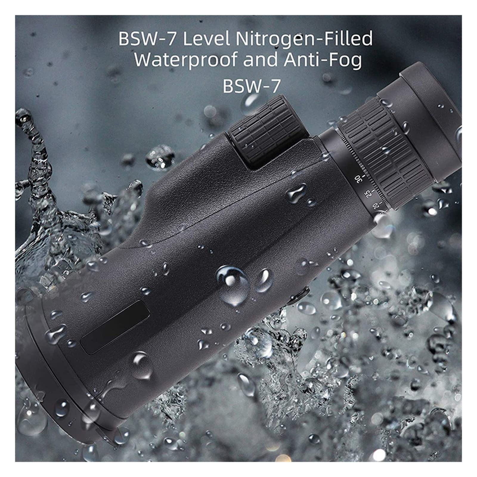 10-30×50 Potente Monoculare BKA4/FCM A Lungo Raggio Tascabile Zoom Telescopio For Caccia Campeggio Turismo Oculare Potente E Ingrandimento(BLACK)