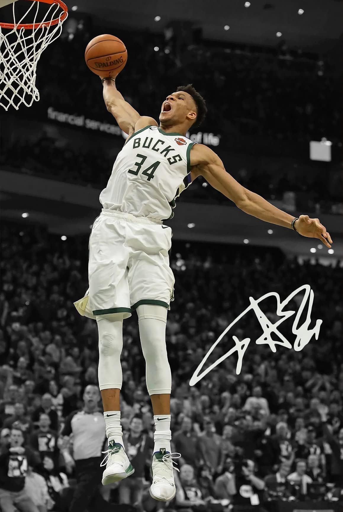 Mingki Giannis Antetokounmpo Poster, Greek Freak'' - Basketball Star Canvas Poster for Man Cave Office Home Decor, Basketball Wall Art Basketball Fan Memorabilia Sports Poster, 16"x24"-No Frame