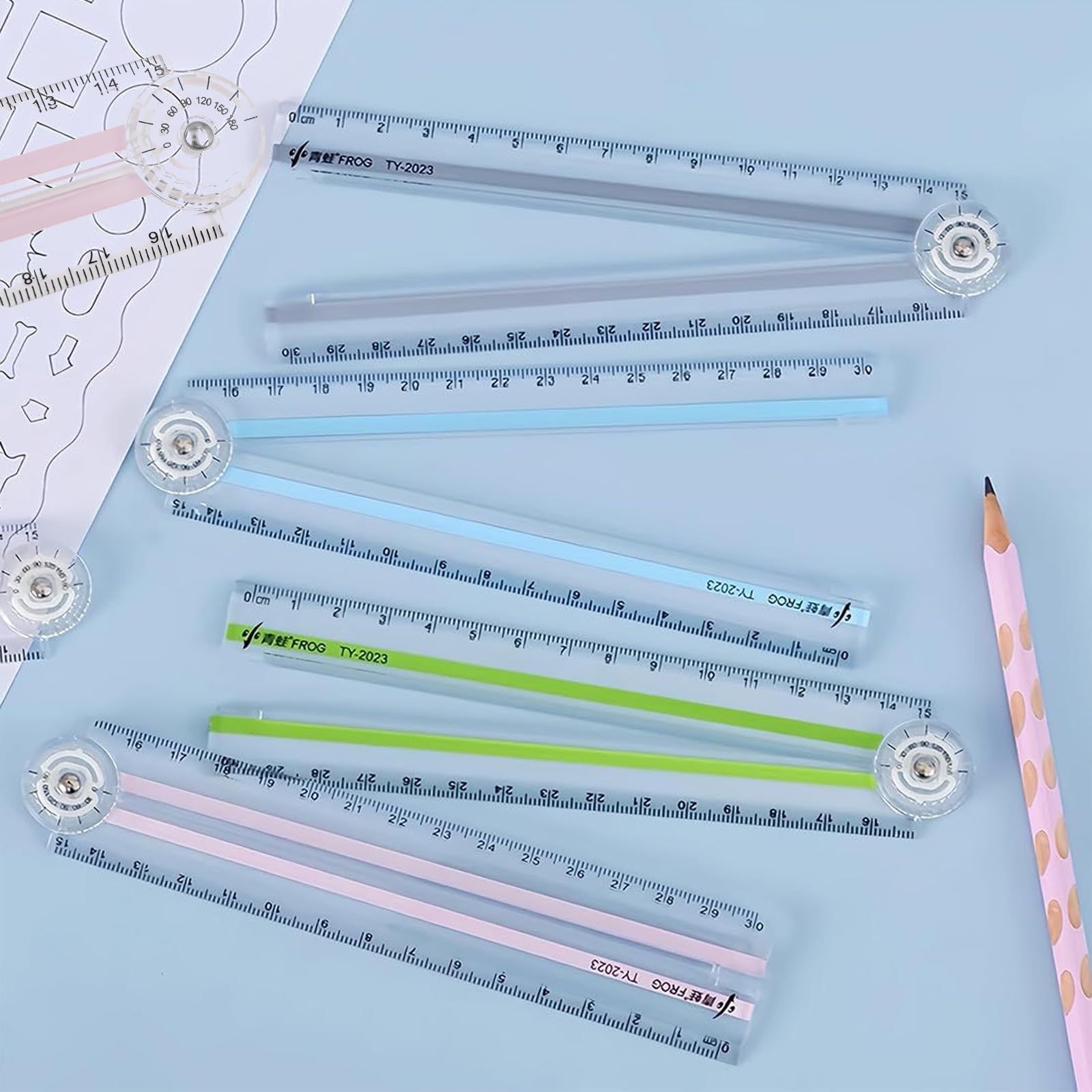 4 PCS 30cm Ruler Foldable, Clear Foldable Ruler, 15cm Transparent Straight Folding Ruler Folding Ruler 30cm for School Children Office - Image 4