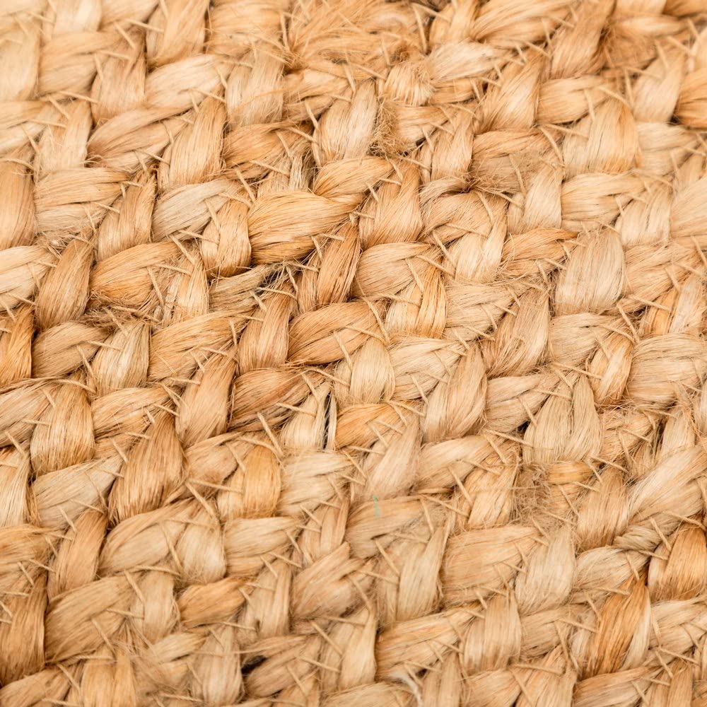 LOLAhome Alfombra rústica Trenzada Redonda Beige de Fibra Natural ø 120 cm | Hecha de yute para interior y exterior. Aporta calidez y confort a cualquier estancia de tu hogar.