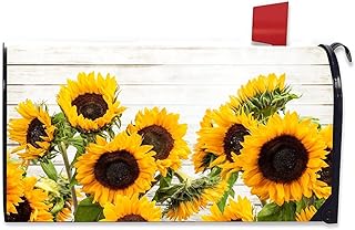 FGSS Sunflower Mailbox Covers Spring Summer Letterbox Cover Mailbox Wrap for Home Garden Yard Outdoor Decor 21" Lx 18" W