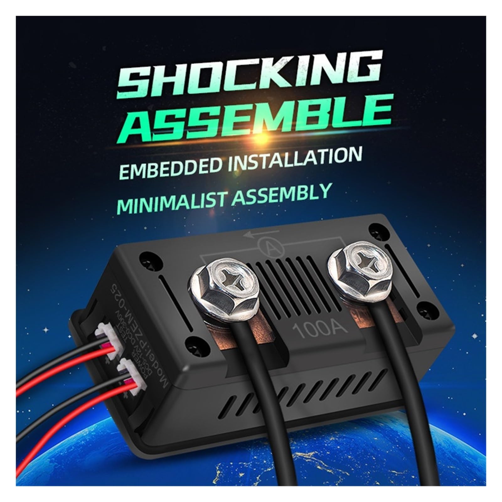 DC 0-300V 300A Voltímetro Amperímetro Probador De Batería De Coche Voltaje De Energía Eléctrica Monitor De Medidor De Potencia 12v 24v 48v 96v Shunt(PZEM-025 100A)