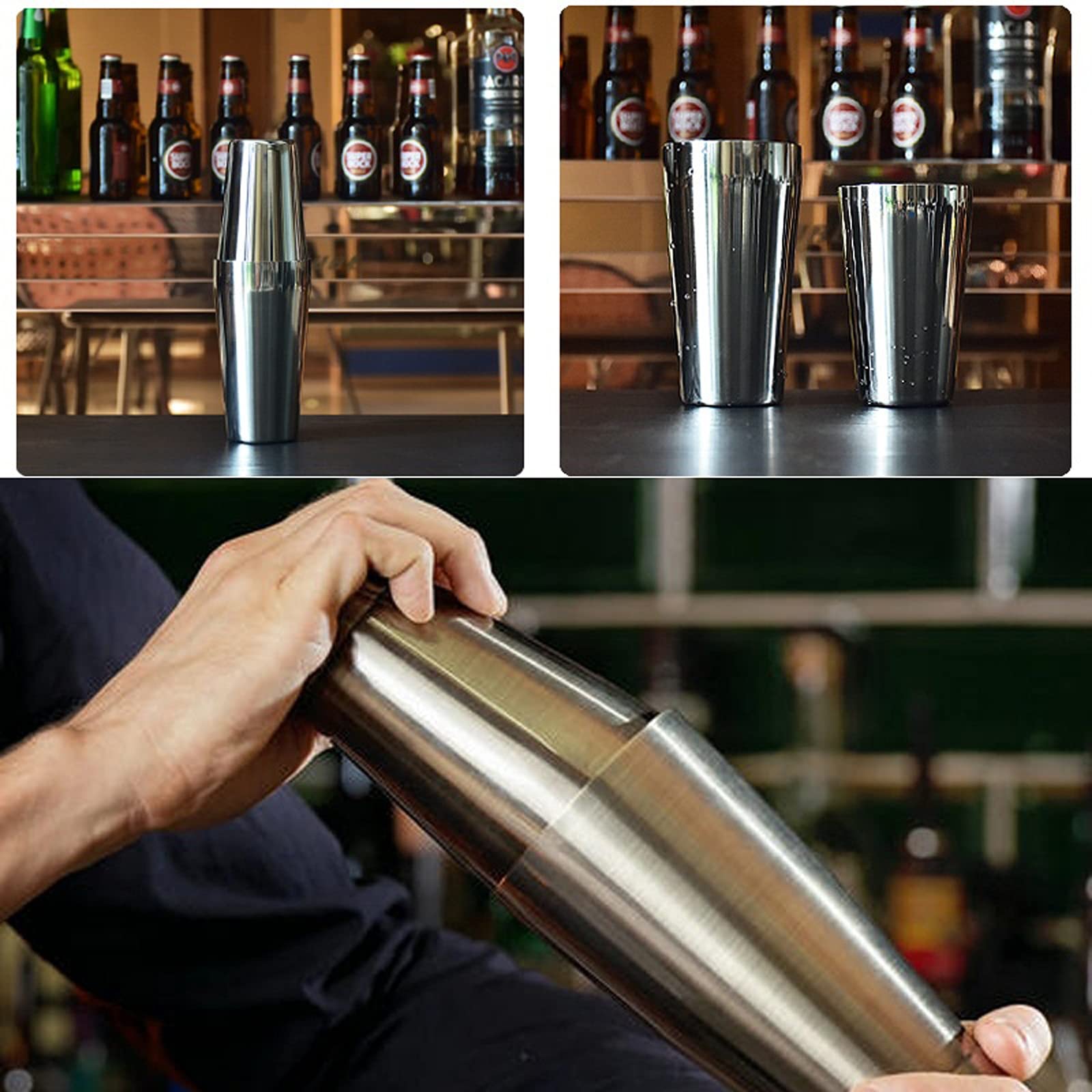 Shaker Cocktail Cocktail Shaker Set en Acier Inoxydable Boston Shaker Perfect Home Bartending Kit Martini Cocktail Shaker for Mélanger Margarita, Manhattan Set à Cocktail (Color : 03)