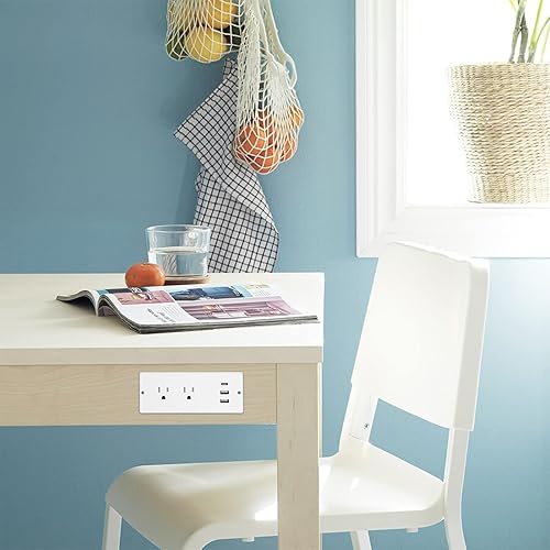 Miniatura 5 de Jgstkcity Regleta de alimentación empotrable USB C de 20 W, protector de sobretensiones impermeable, toma de corriente de escritorio para muebles, 2