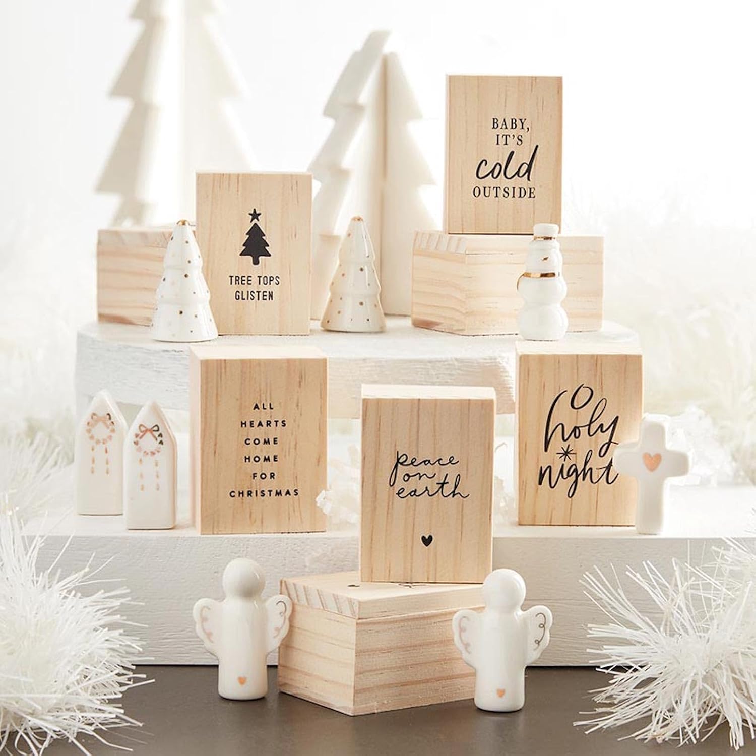 Santa Barbara Design Studio Christmas Keepsake Ceramic Tree Gift Boxed Mini Figurine, 2" x 2.75" Tall, Treetops Glisten image 5