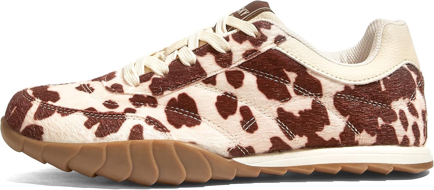 LUCKY STEP Women's Retro Fashion Sneakers Casual Thin Sole Anti-Slip Tennis Trainer Running Walking Shoes Trendy Trainer Comfortable Footwear