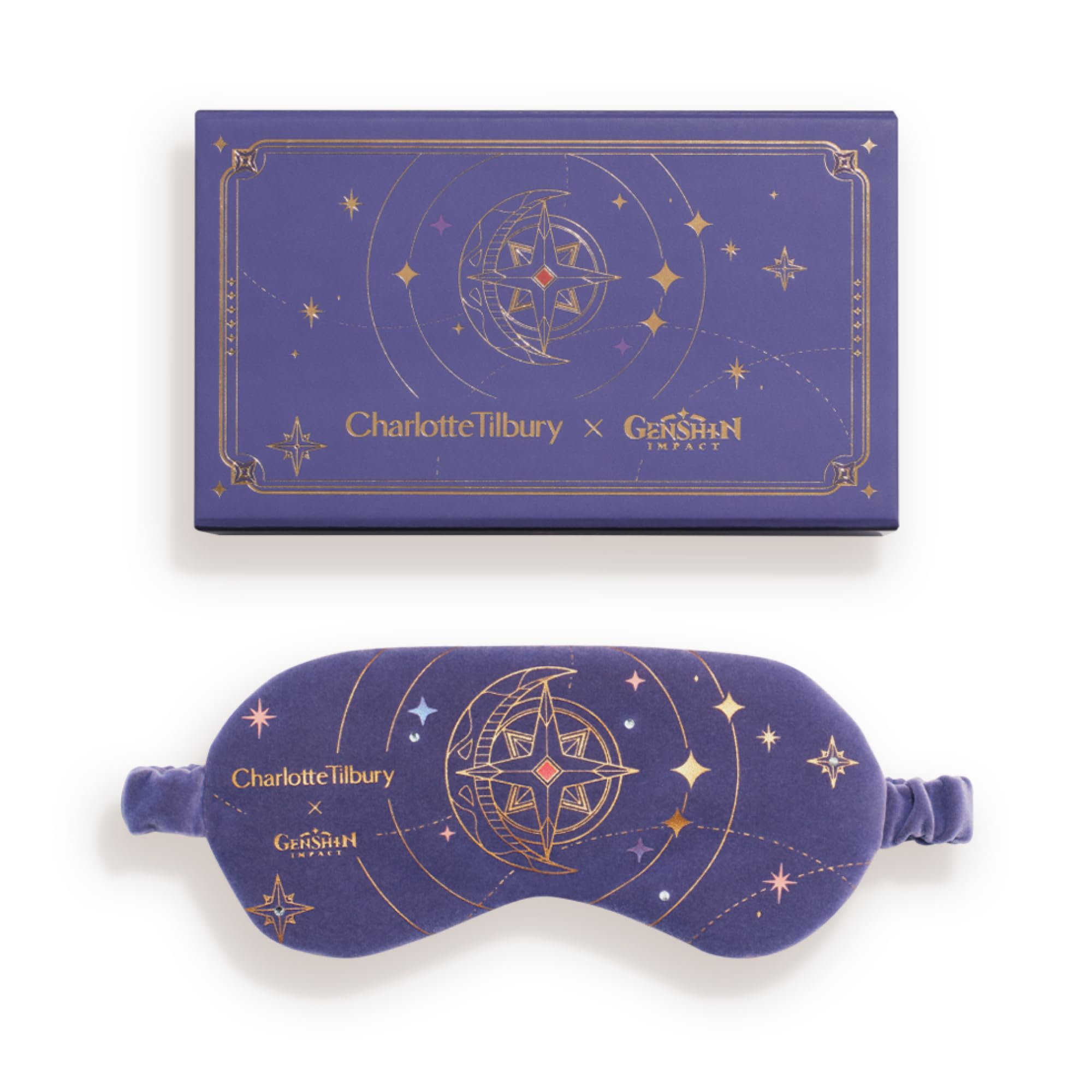 Charlotte Tilbury x Genshin Impact Starfell Treasure - Travel Size Skincare Kit - Magic Water Cream, Crystal Elixir, Setting Spray, Compact Mirror & Genshin Accessories - Pouch Included (6 Count)