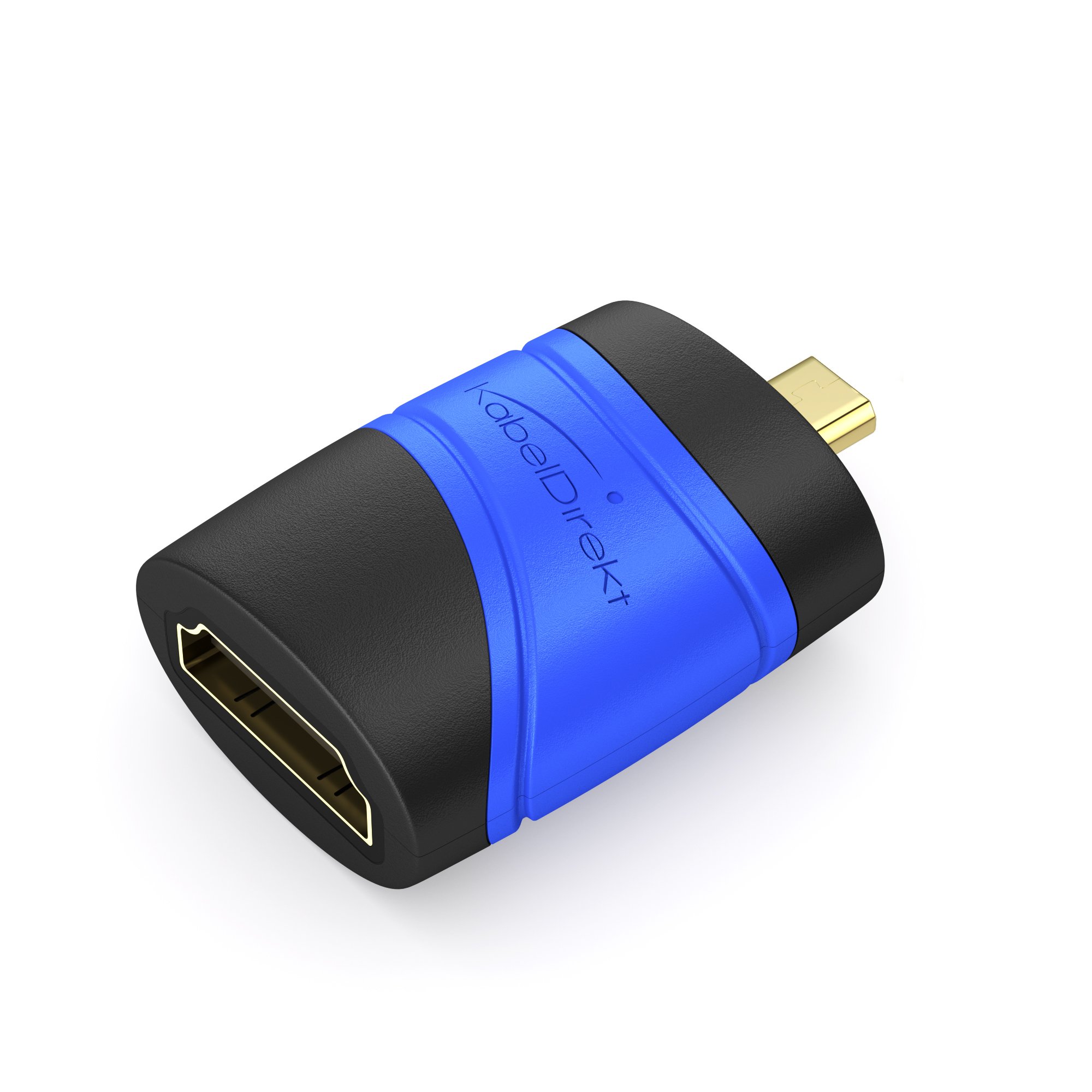 KabelDirekt – Adapter Micro-HDMI (gniazdo HDMI > złącze Micro-HDMI, High Speed HDMI) – TOP Series