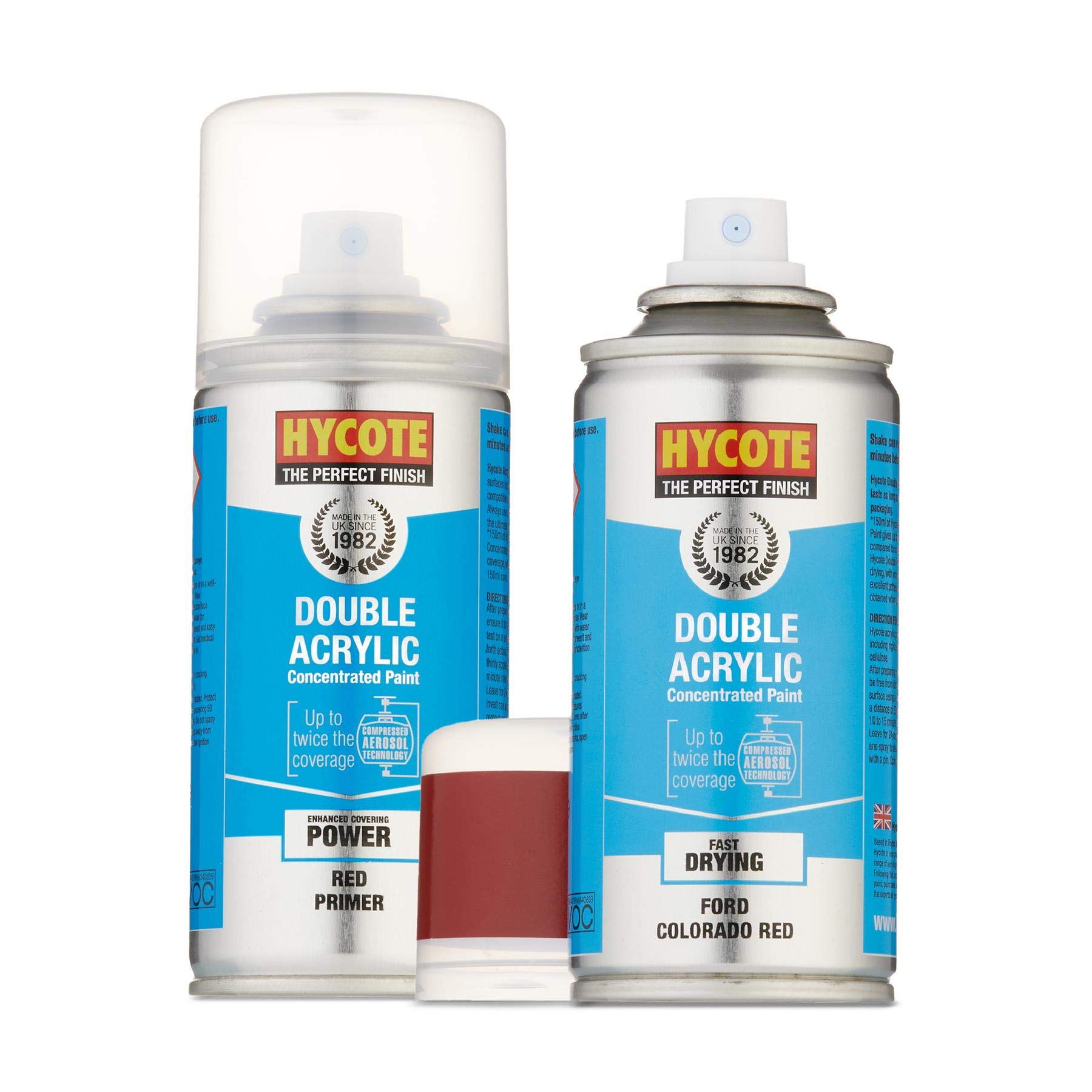 Motor World Colorado Red Hycote Double Acrylic Ford Spray Paint 150Ml + Red Primer Kit