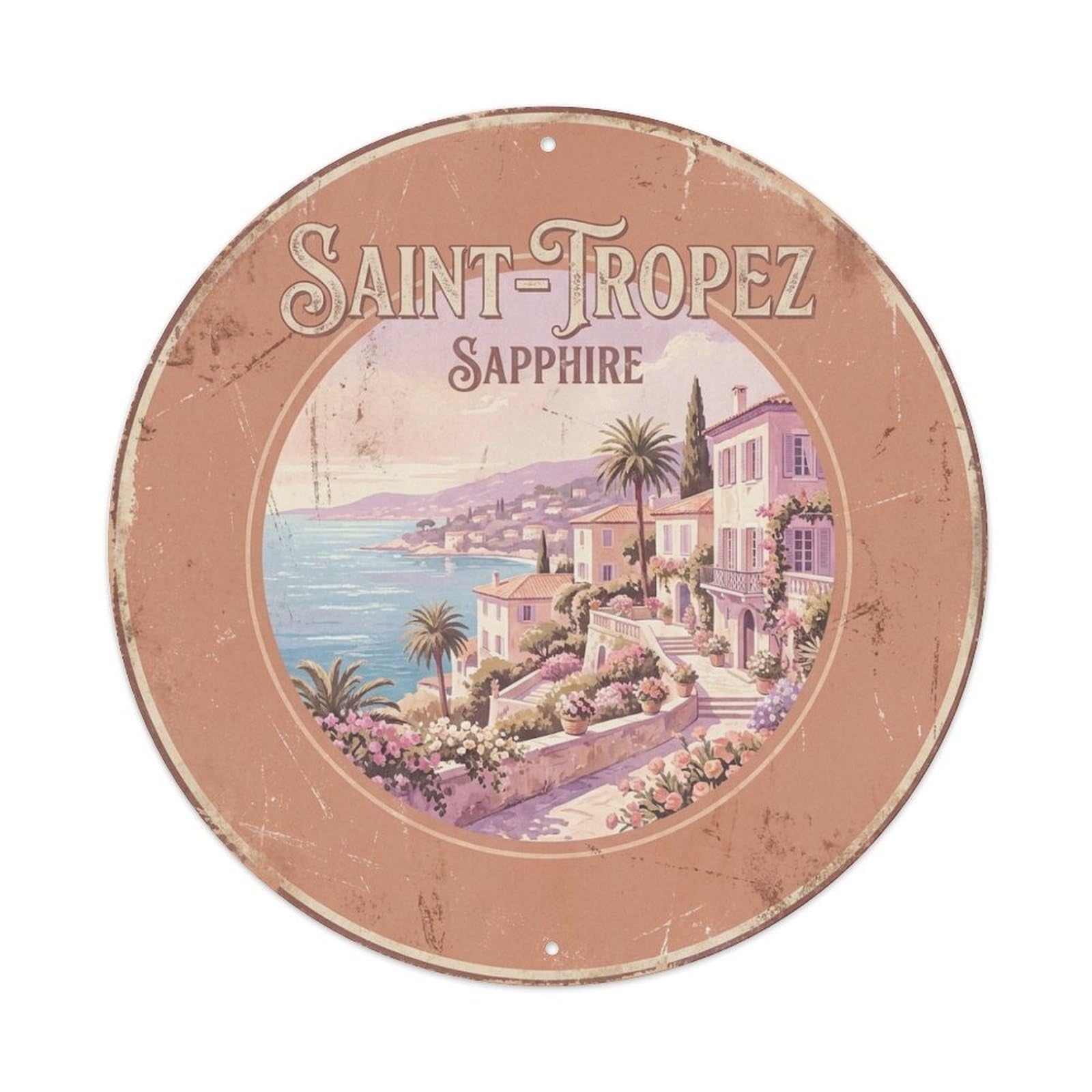 Tgrcjimh Style Metal Tin Sign Vintage Travel Saint-Tropez France
