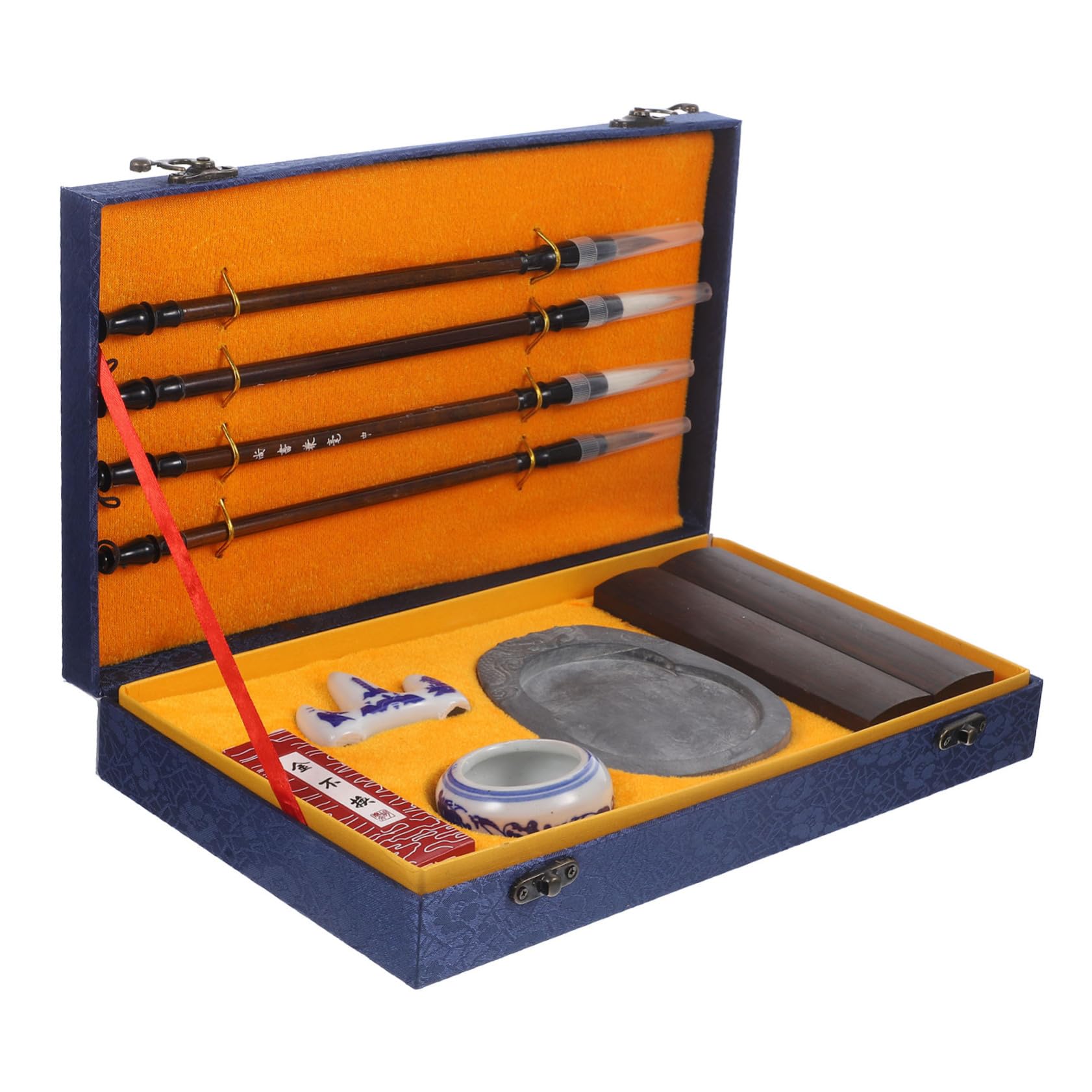 Angoily Ink Brush Writing Set Complete Chinese Calligraphy Kit for Beginners Writing Brush Ink Stick Practice Tools
