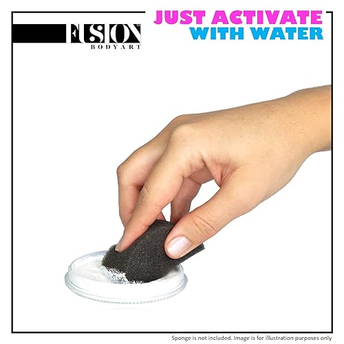 Miniatura 4 de Fusion Body Art Pintura facial profesional  Prime Fresh Blue (1.26 onzas), suministros de pintura facial y corporal activada por agua, calidad