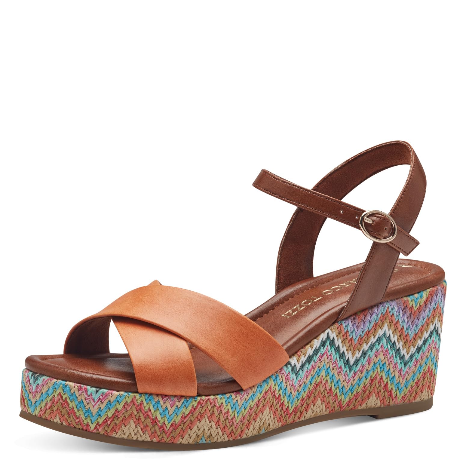 Sandali Con Tacco A Zeppa Marco Tozzi - In Pelle, Cinturino Regolabile, Eleganti E Comodi - Foto 1