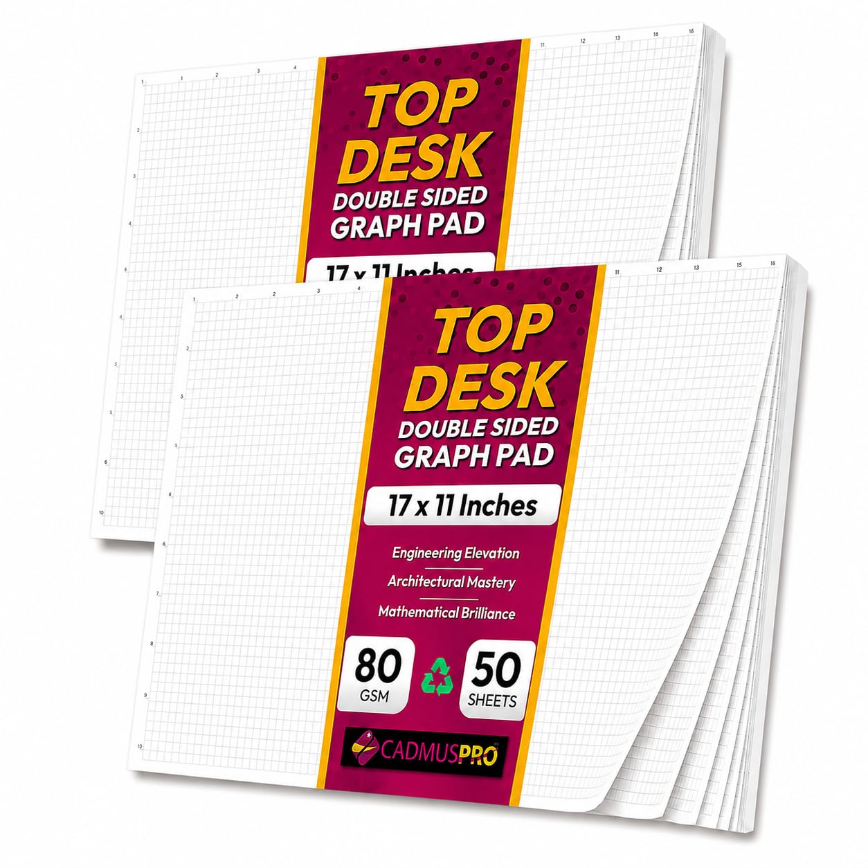 Papier quadrille epais CADMUSPRO grand format anti-bavure pour dessin