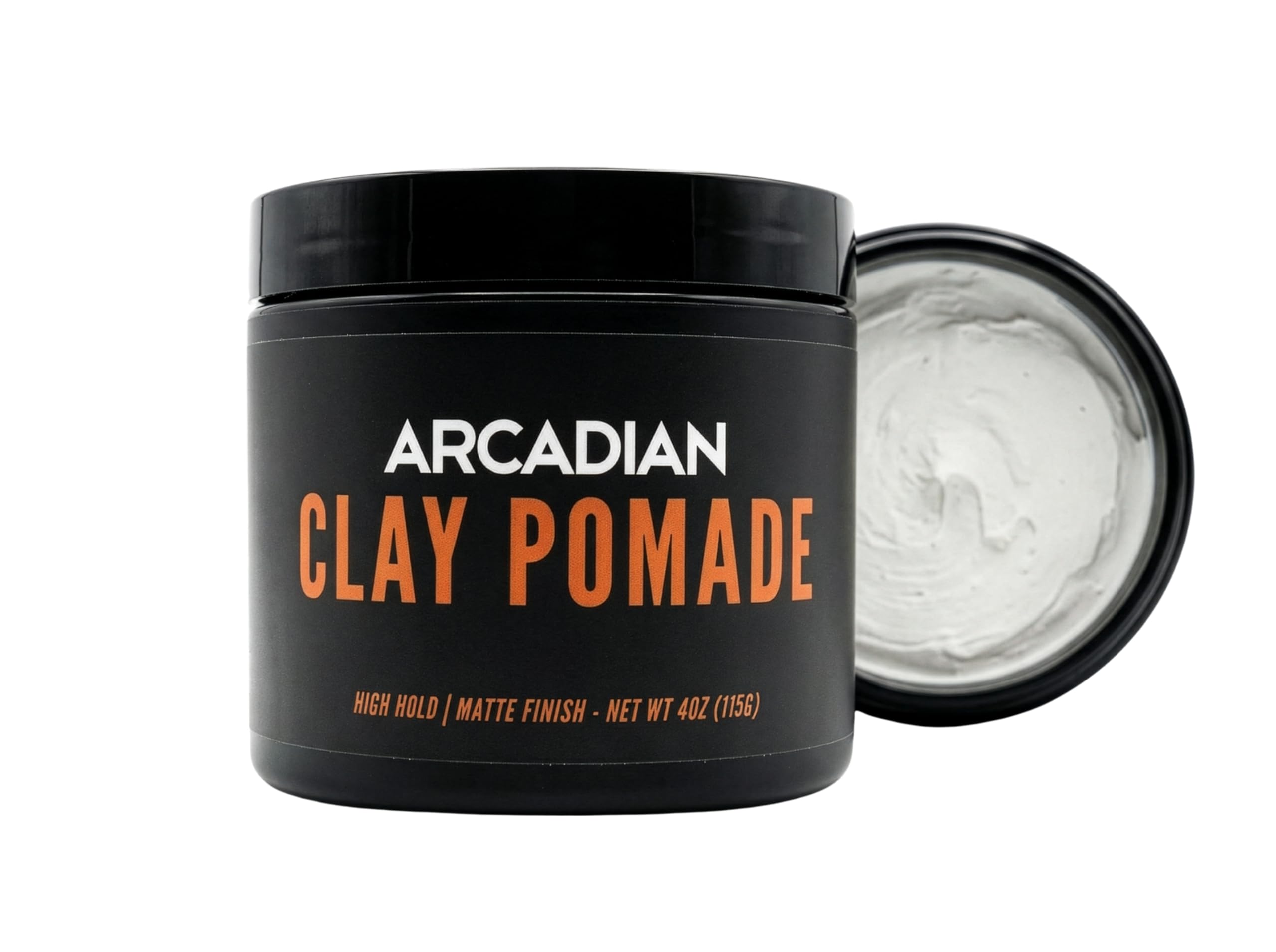 Arcadian Grooming Matte Clay Pomade Hair Styling Product for Men – Strong Hold, Matte Finish, Natural Texture – Water Based Hair Clay – 113g