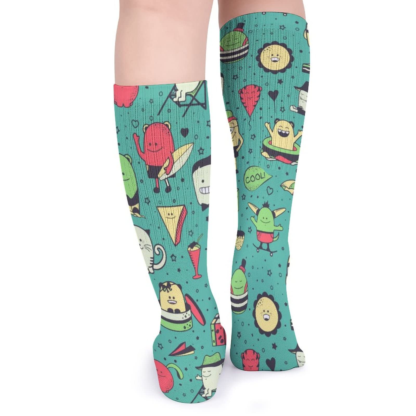 １足400円＊カラフルキャラクターソックス レディース ソックス 絵本のようなカラフルな北欧デザイン ハイクルー