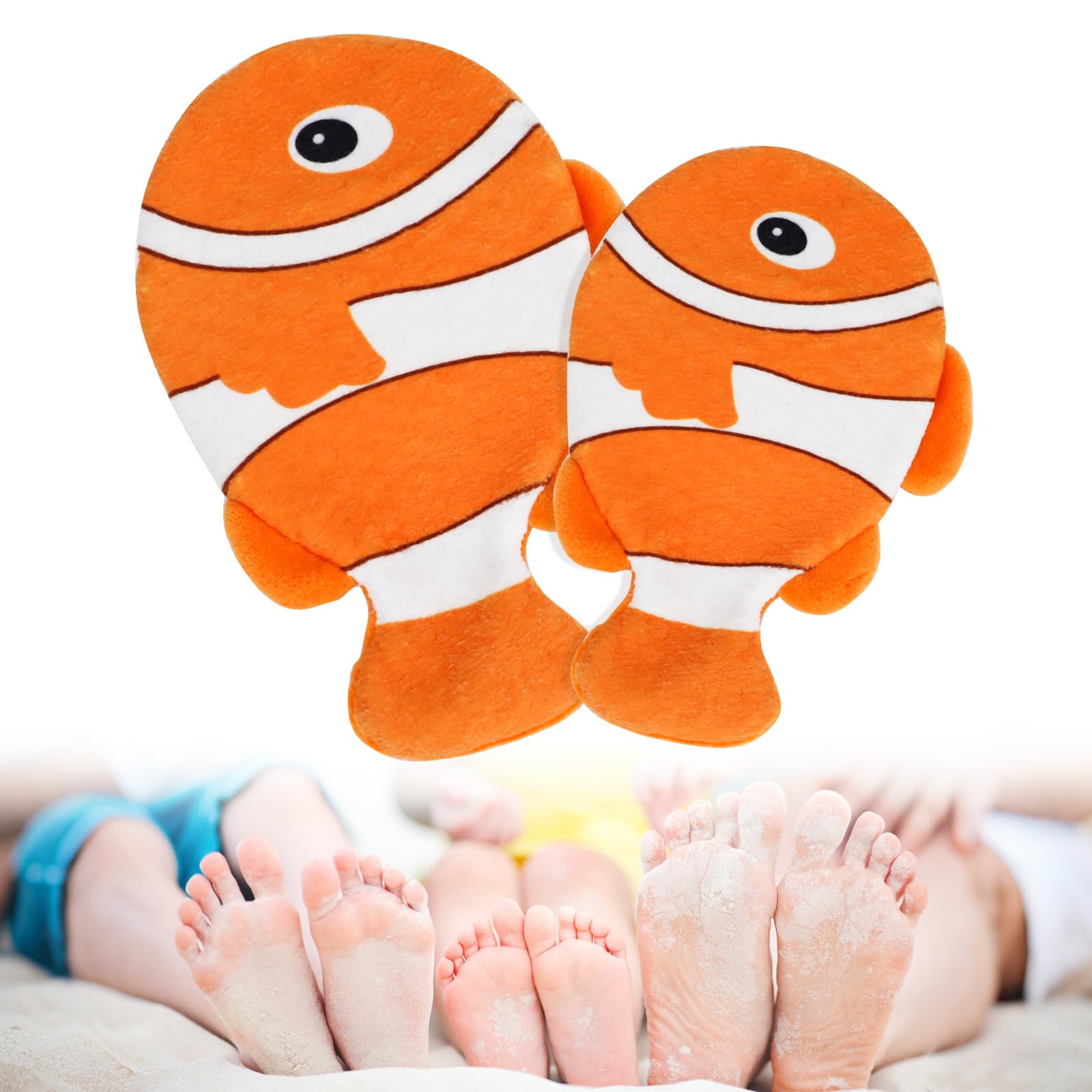 Blublu Park 2Pcs Sand Remover for Beach, Sand Removal Bag, Sandscreen, Beach Vacation Essentials, Fresh, Clean and Skin-Friendly, Travel Items Must Haves, Great Gift for Whole Family (Anemonefish)