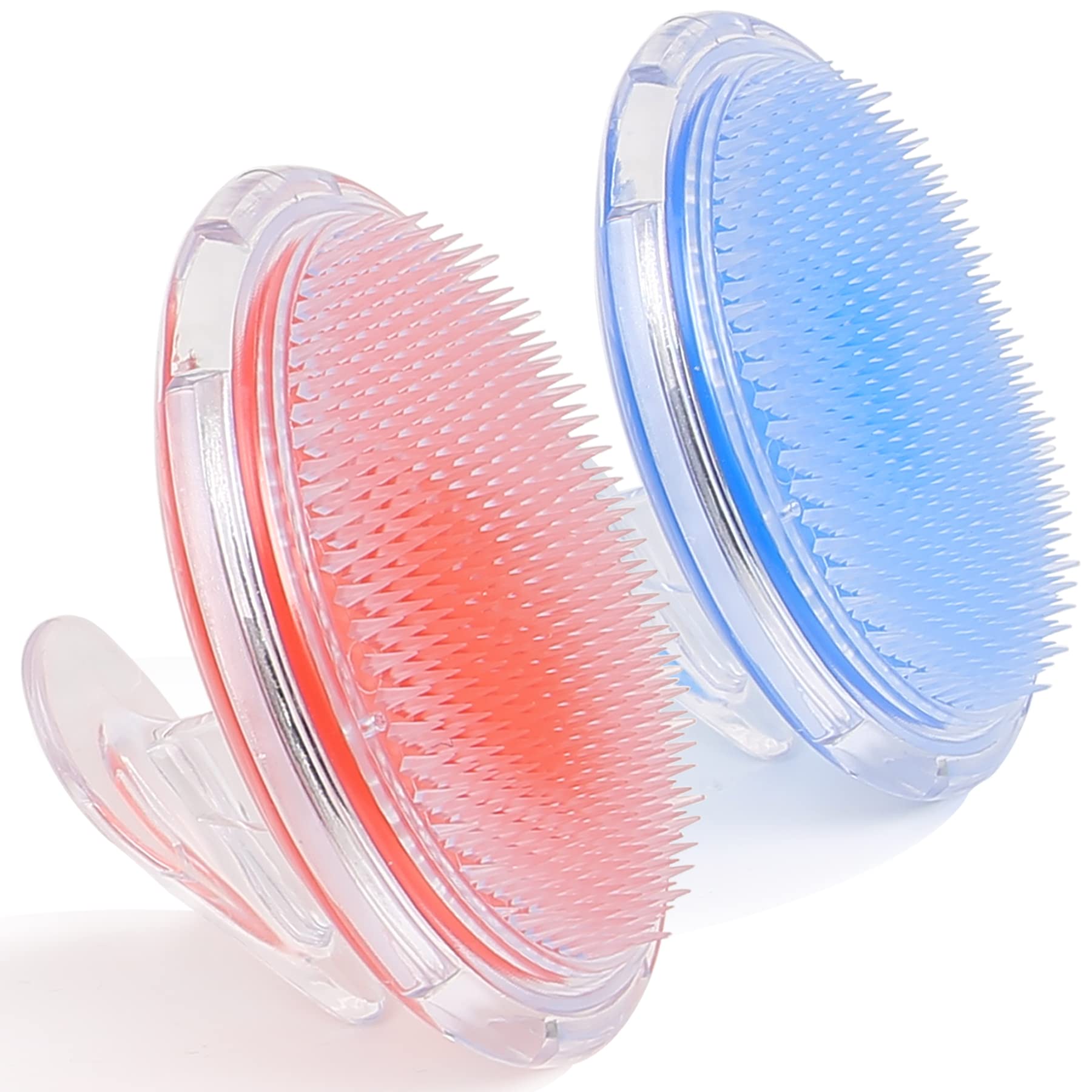Aonee2 Pack Exfoliating Brush, Body Scrubber, Exfoliating Scrubber to Treat and Prevent Razor Bumps and Ingrown Hairs, Massage Shower Brush, Silky Smooth Skin Solution for Men and Women, Blue Orange
