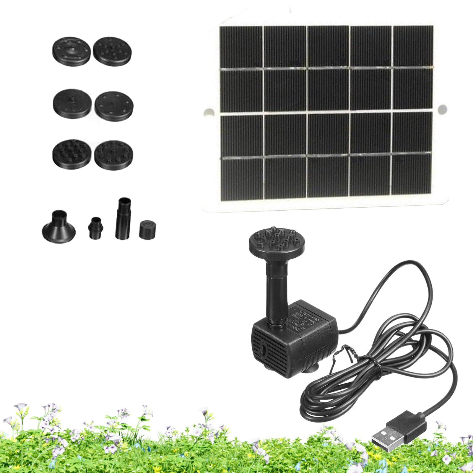 Bomba de agua solar para decorar fuentes de jardín, balcones y peceras