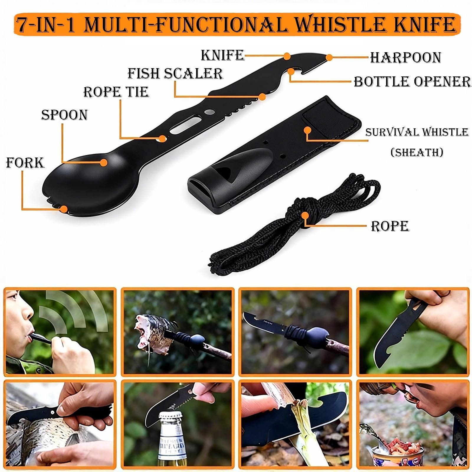 32-in-1 Überlebensset für Männer, Notfall-Ausrüstung Geschenk für Vater Ehemann - Camping Angeln Jagd, Praktisches Gadget & Zubehör