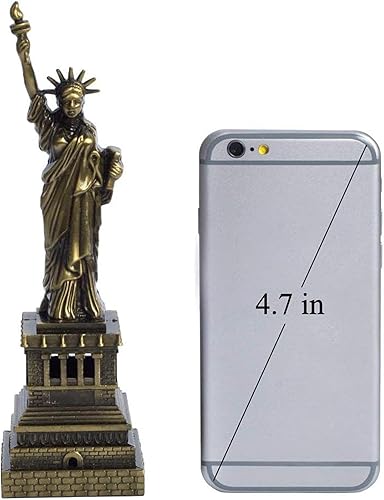 Miniatura 2 de ZOVIE Estatua de metal de América de 7.1 pulgadas, modelo de recuerdo de cobre, decoración para el hogar, regalo para amigos