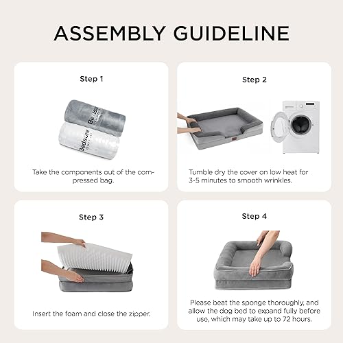 Miniatura 8 de Bedsure Cama ortopédica autocalentable para perros de tamaño mediano, cama lavable para perros medianos, impermeable, cómodo sofá para mascotas con