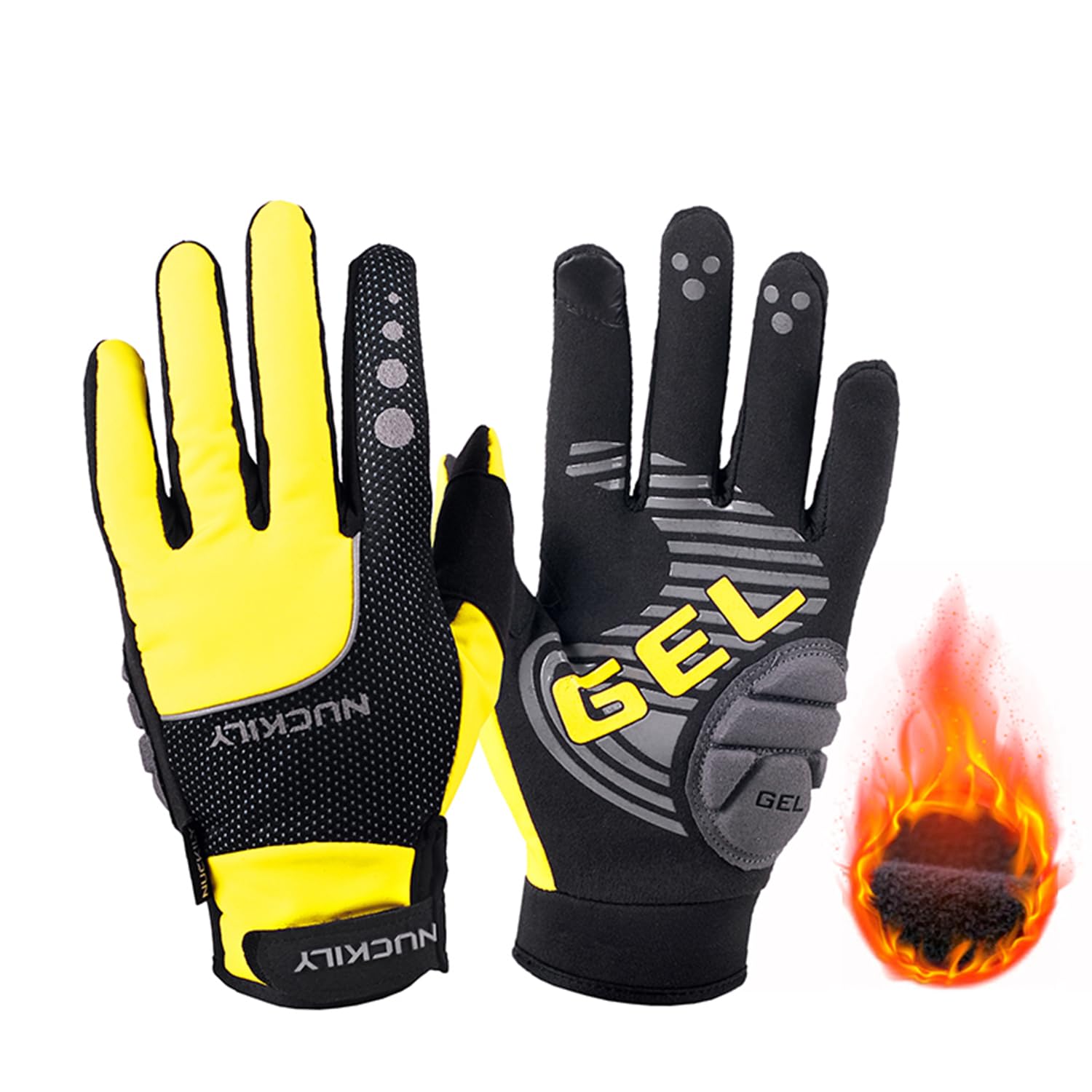 NUCKILY Winterhandschuhe Herren Handschuhe Damen Winter Warm Winddicht Touchscreen Fahrradhandschuhe Wasserabweisende Laufhandschuhe Rutschfeste Sporthandschuhe Geschenke Weihnachten für männer Frauen