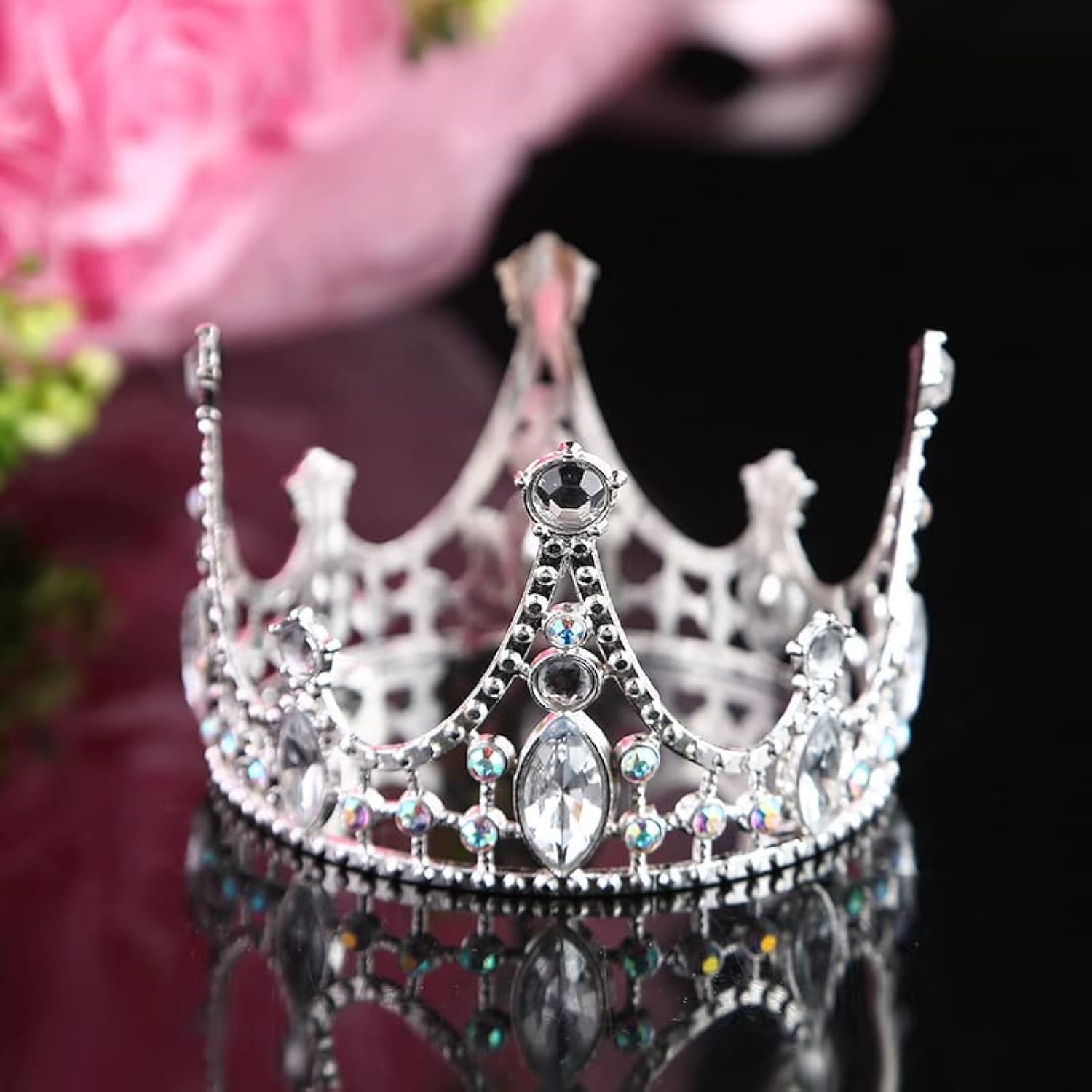 YADIRF Shining Rhinestone Metal Crown Cake Topper Birthday Wedding Decor Supply For Birthday Party Decoration Supplies Baby Princess Shower Party