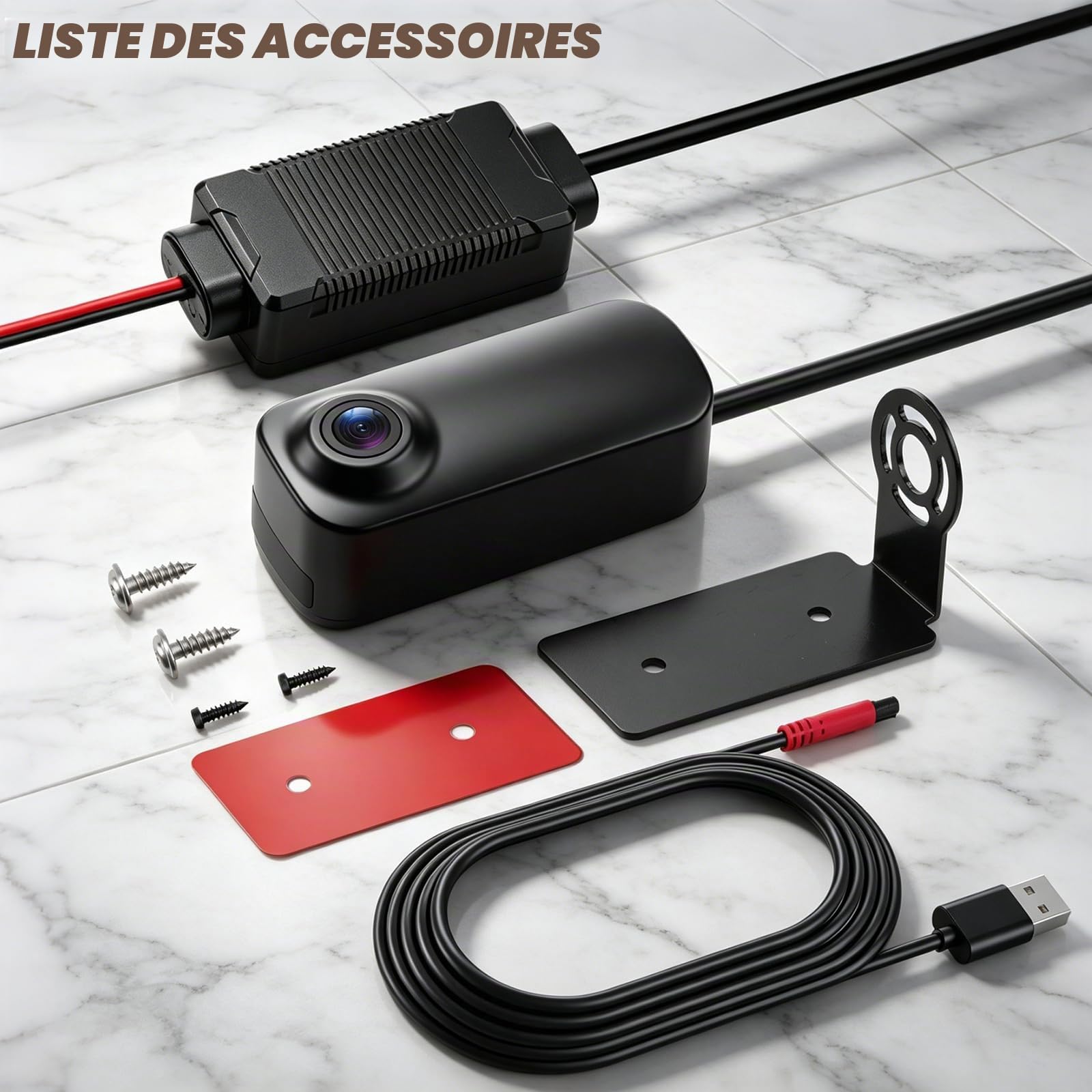 Caméra embarquée 1296P pour Moto, étanche IP67, avec Vision Nocturne et Grand Angle d'ouverture de 146°, caméra 8-100 V, Connexion d'alimentation Via Acc pour Moto/vélo électrique