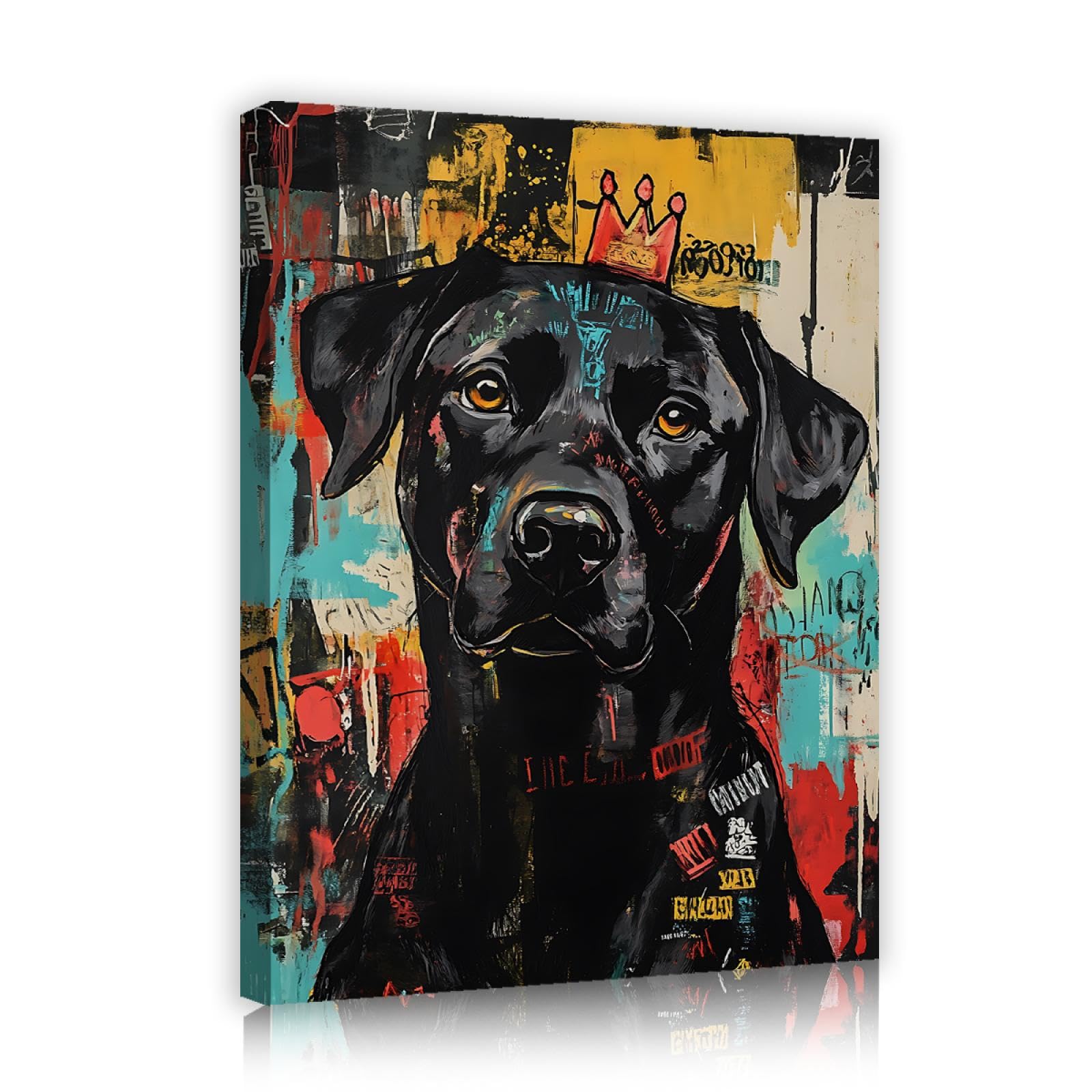 UIRINGART Hip Hop Stile Graffiti Wall Decor Modern Street Art Bel Cane Stampa Su Tela Poster Immagine per Soggiorno Camera Da Letto Appartamento 75x105cm Innerframe