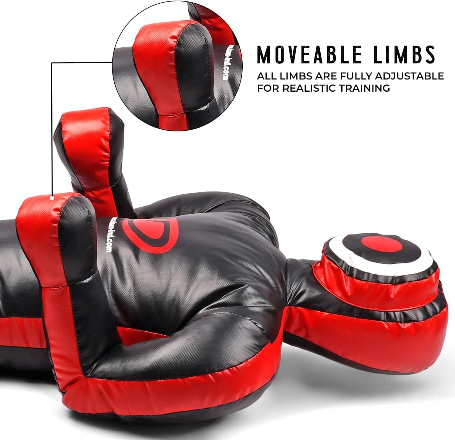 Grappling Dummy Multicolor – BJJ, MMA, Wrestling & Judo Training Dummy – Durable Punching Bag for Martial Arts & Self Defense Practice 180cm Unfilled