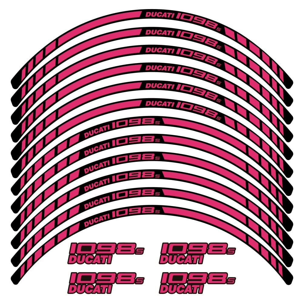 Kit autocollants jante moto Ducati 1098S haute résistance aux UV