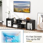 Giantex Bibliothèque TV Pour les téléviseurs jusqu'à 55", 2 Pièces Free-Combination Entertainment Center avec Cubes de stockage, Médias Modernes TV Console Table, Bibliothèque de rangement ouverte pour le salon, Chambre (Noir)