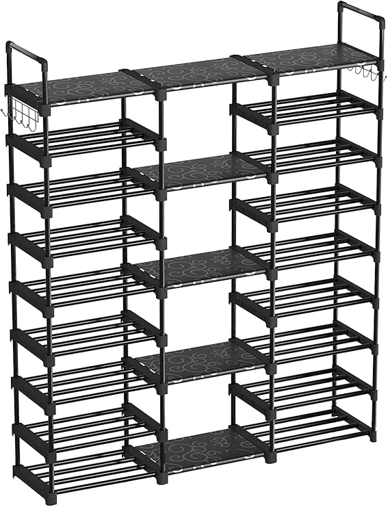 YIHATA Metal Shoe Rack Organizer 9 Tiers Tall Shoe Rack Storage