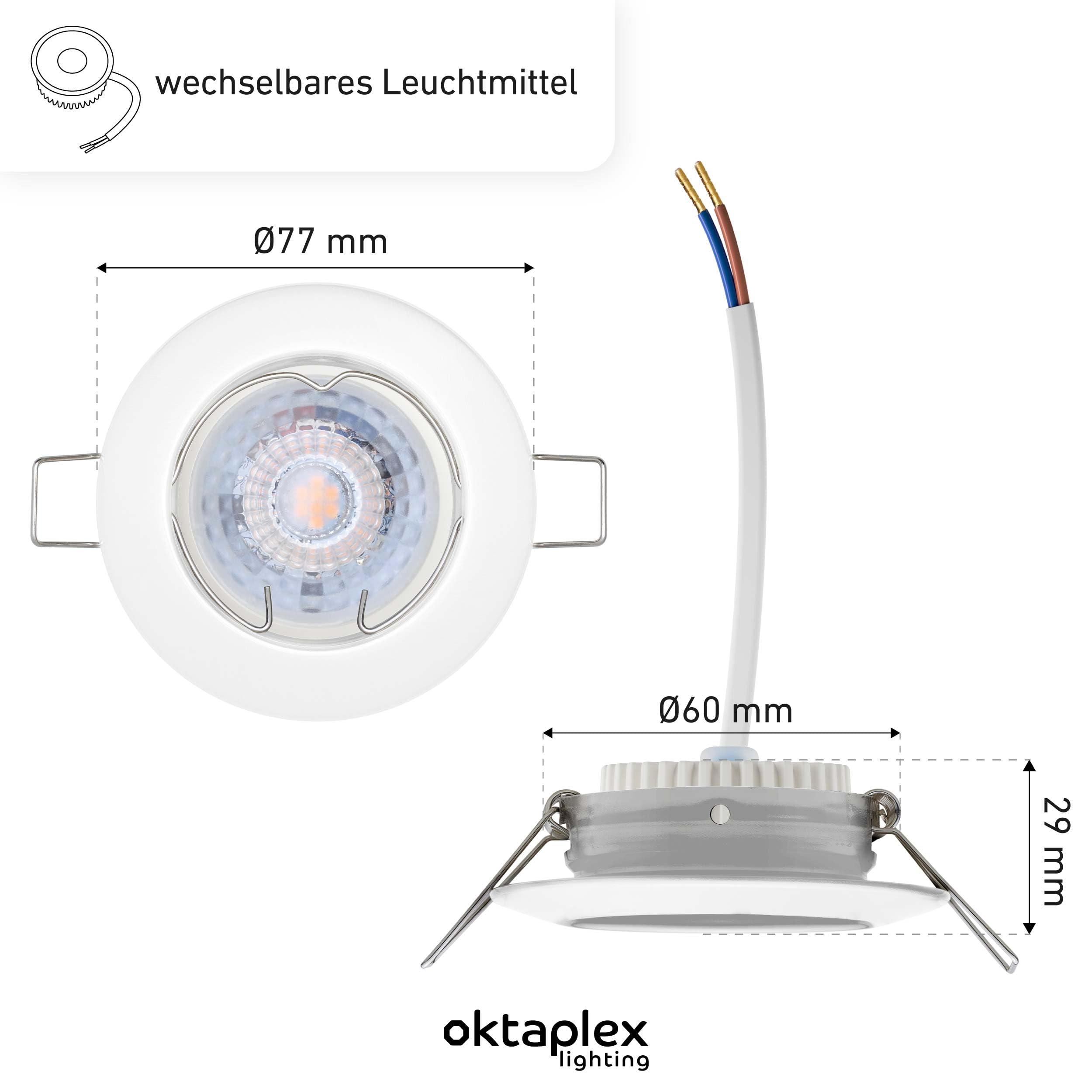 Oktaplex Verlichting Set van 3 LED inbouwspots Sedan - met LED