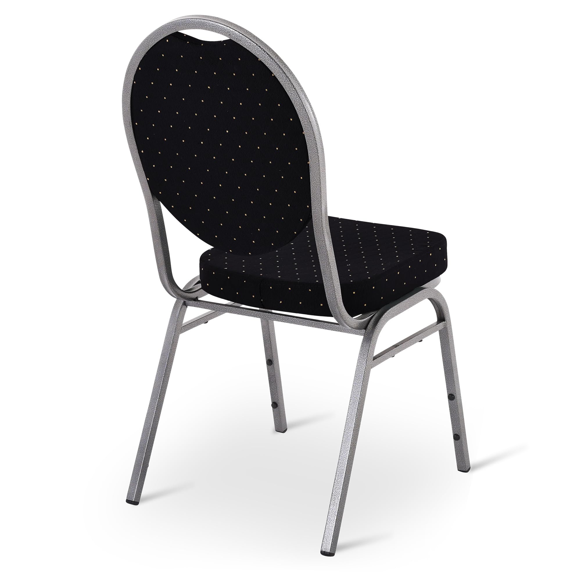 MACOShopde by MACO Möbel Raburg Stapelstuhl 6er-Set – Bankettstuhl gepolstert & stapelbar, bis 150 kg belastbar, robuster Stahlrahmen – Gastronomie, Hotel, Konferenz & Events | Vienna Silber/Schwarz