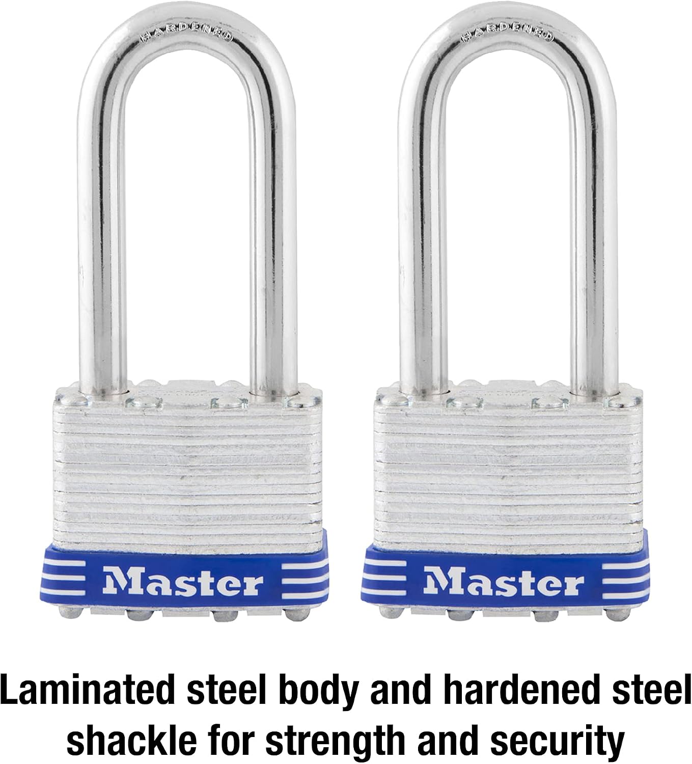 Master Lock 1TLH Outdoor Padlock with Key, 2 Pack Keyed-Alike